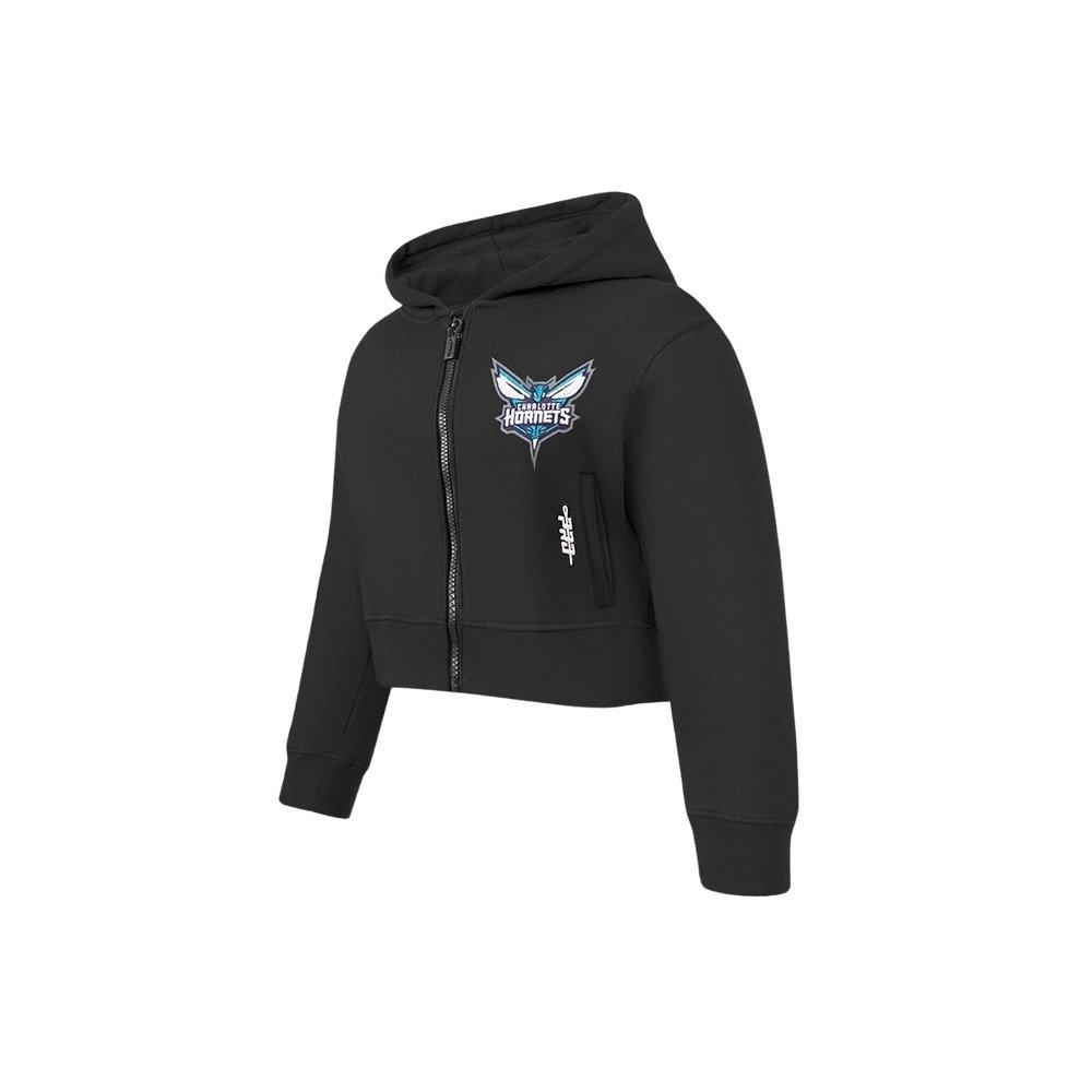Pro Standard Little Girls' NBA Charlotte Hornets Classic Fleece Full-Zip Jacket -Black - BLACK Thumbnail View 3