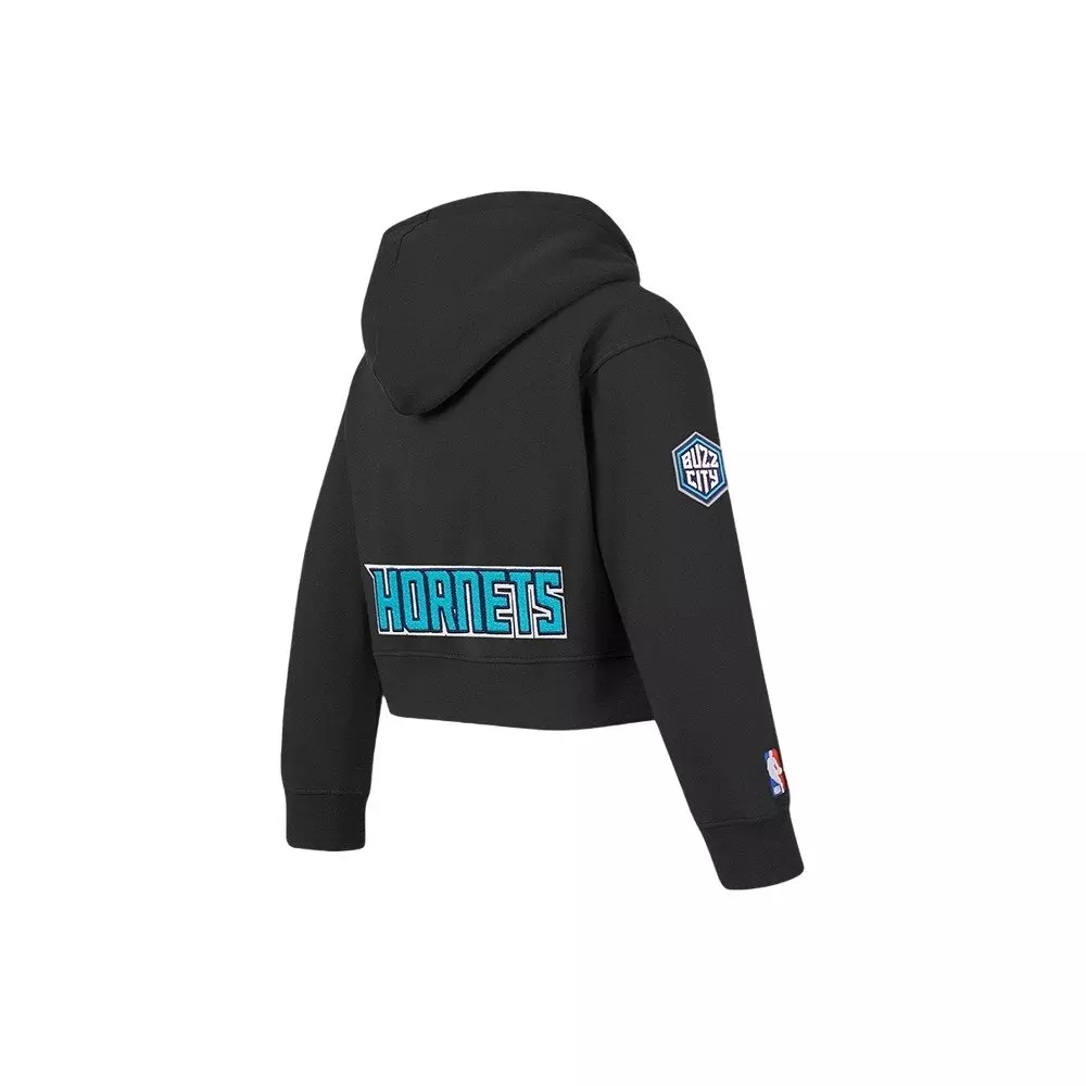 Pro Standard Little Girls' NBA Charlotte Hornets Classic Fleece Full-Zip Jacket - Black - BLACK