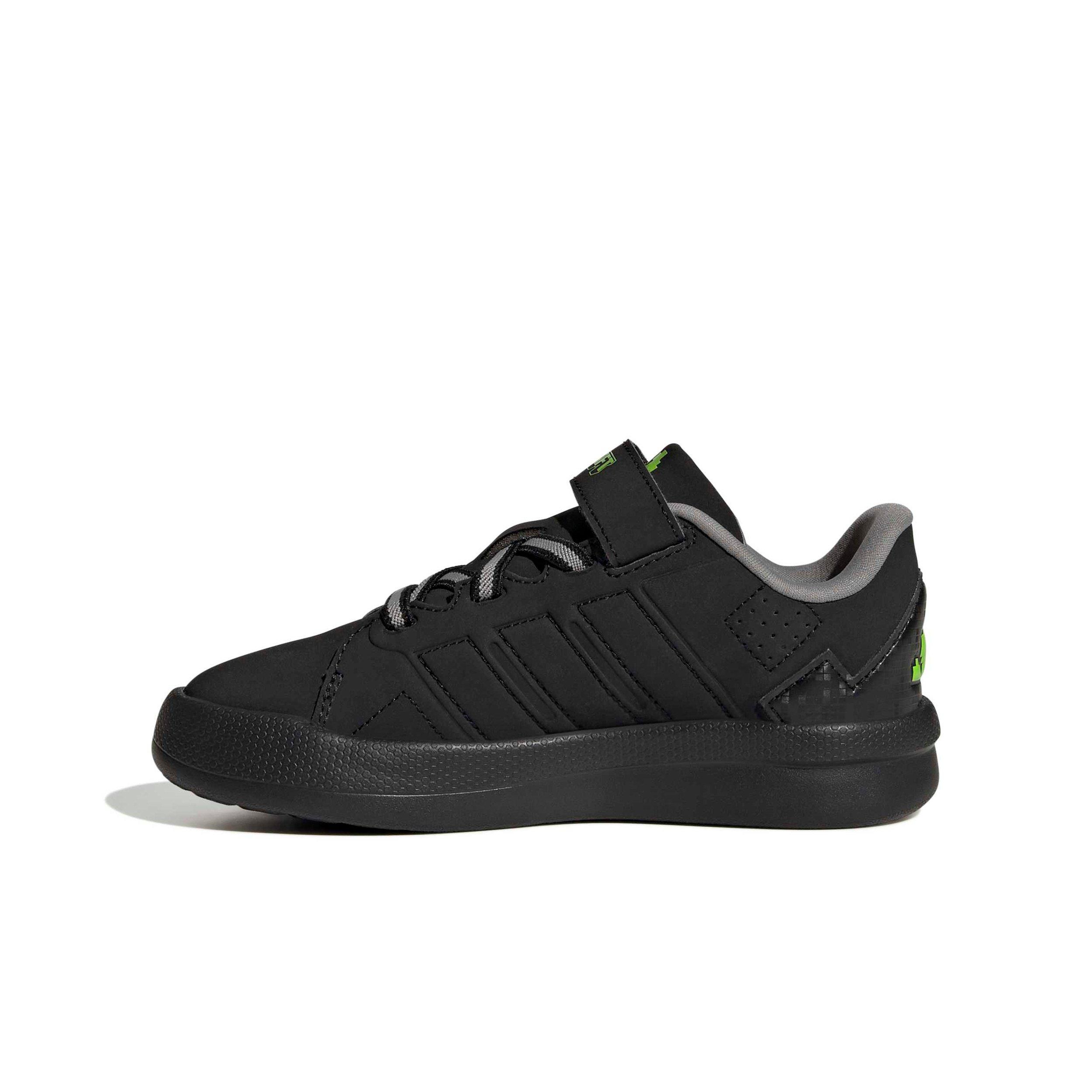 adidas Minecraft Lightorama Court "Core Black/Ftwr White/Ch Solid Grey" Preschool Boys' Shoe - BLACK/WHITE/GREY