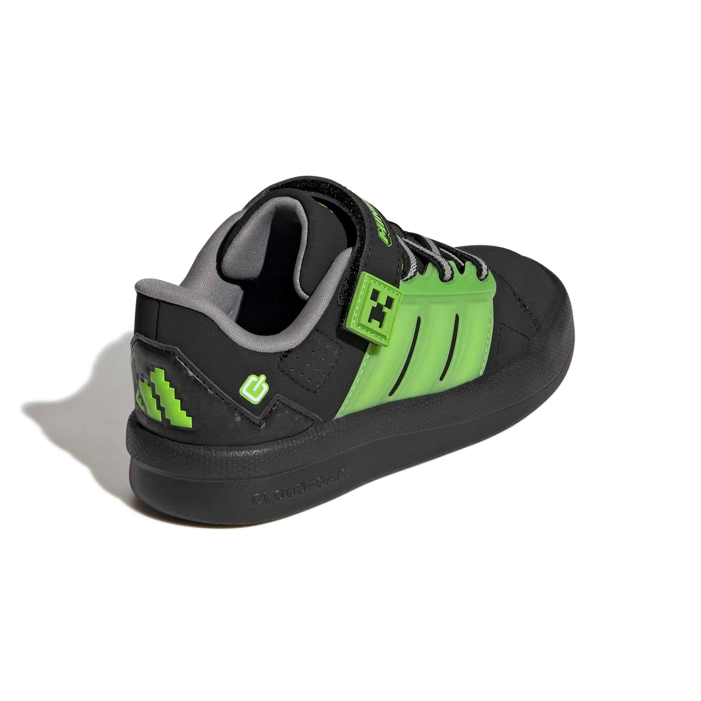 adidas Minecraft Lightorama Court "Core Black/Ftwr White/Ch Solid Grey" Preschool Boys' Shoe - BLACK/WHITE/GREY