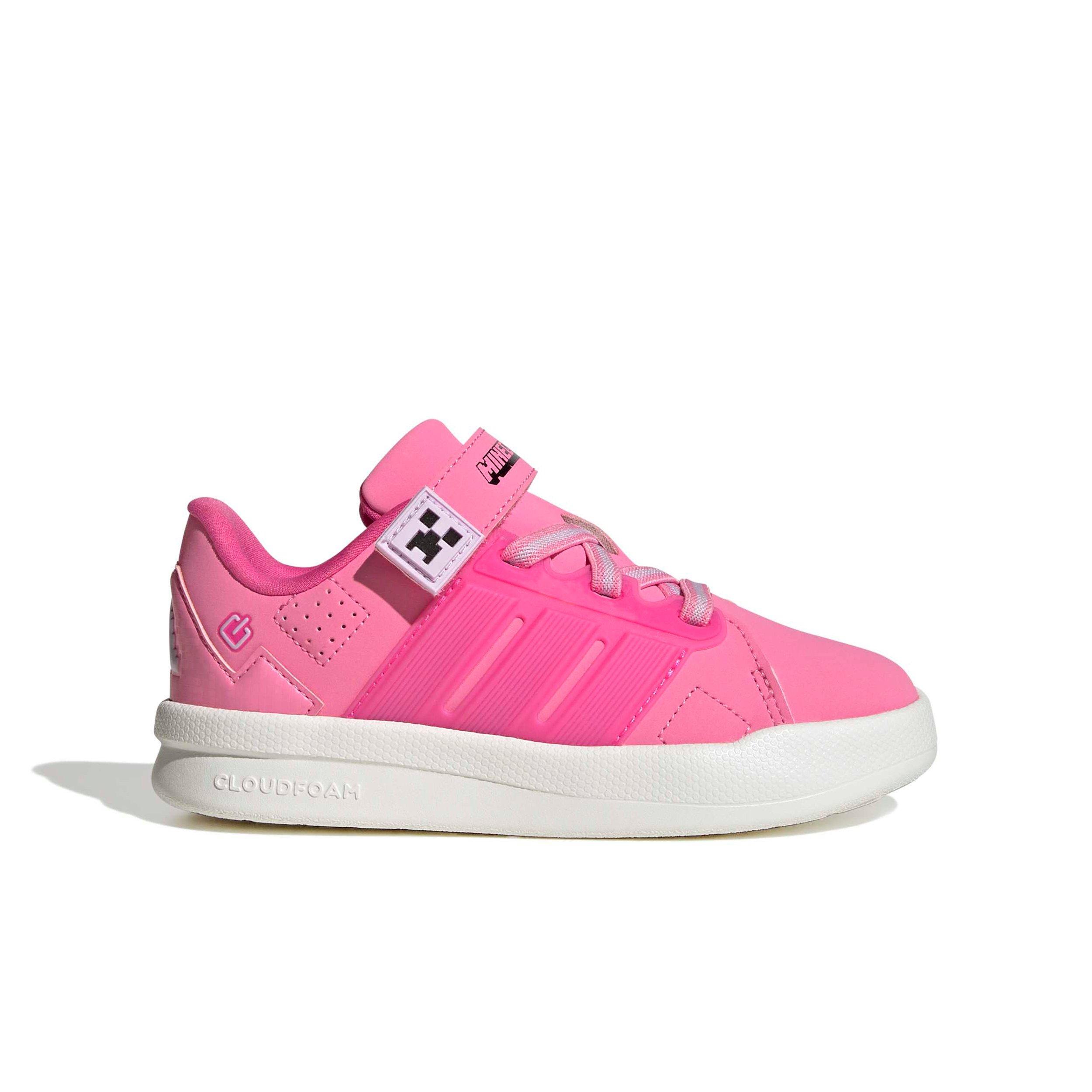 adidas Minecraft Lightorama Court "Bliss Pink/Pulse Magenta/Ice Lavender" Preschool Girls' Shoe - PINK/MAGENTA/LAVENDER