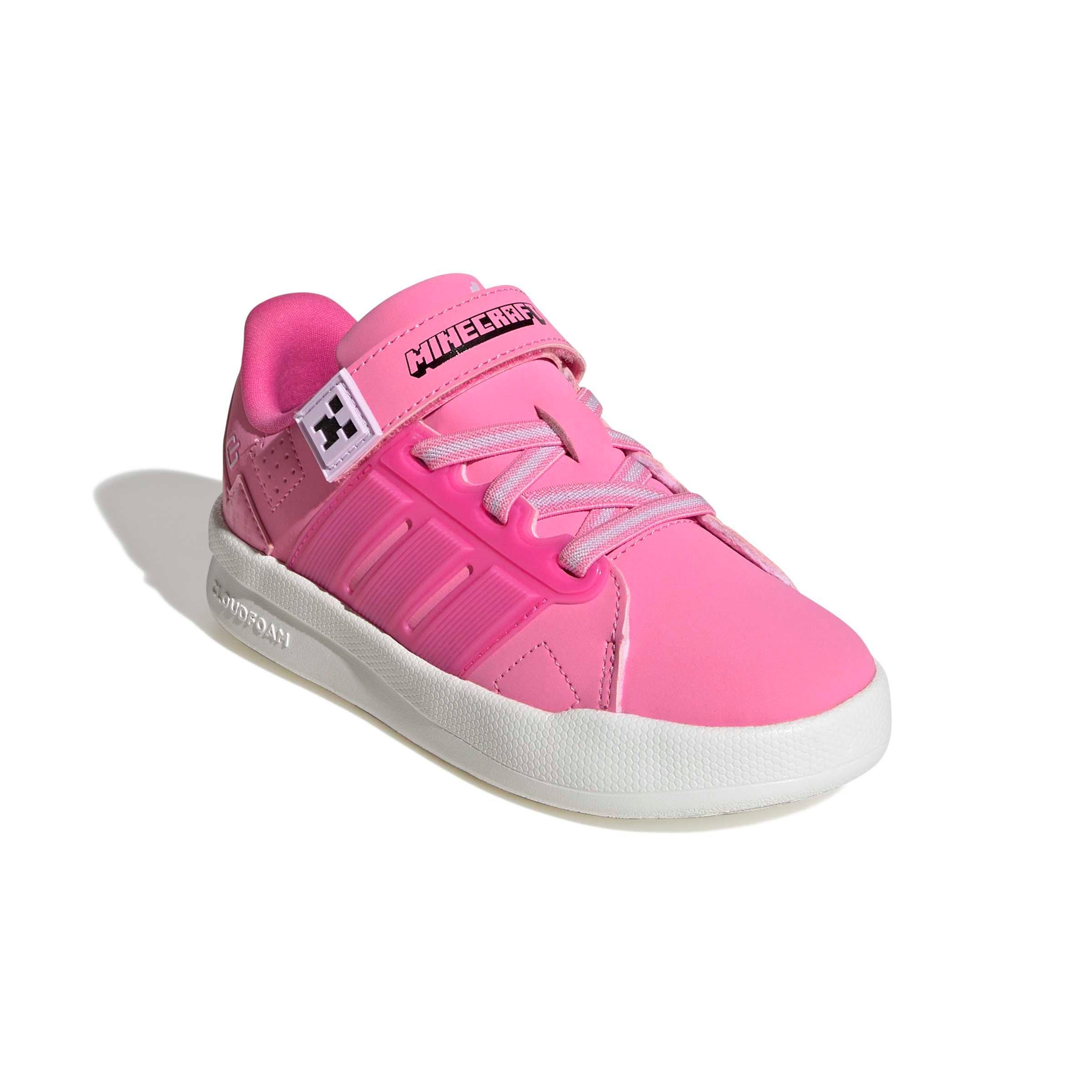 adidas Minecraft Lightorama Court "Bliss Pink/Pulse Magenta/Ice Lavender" Preschool Girls' Shoe - PINK/MAGENTA/LAVENDER