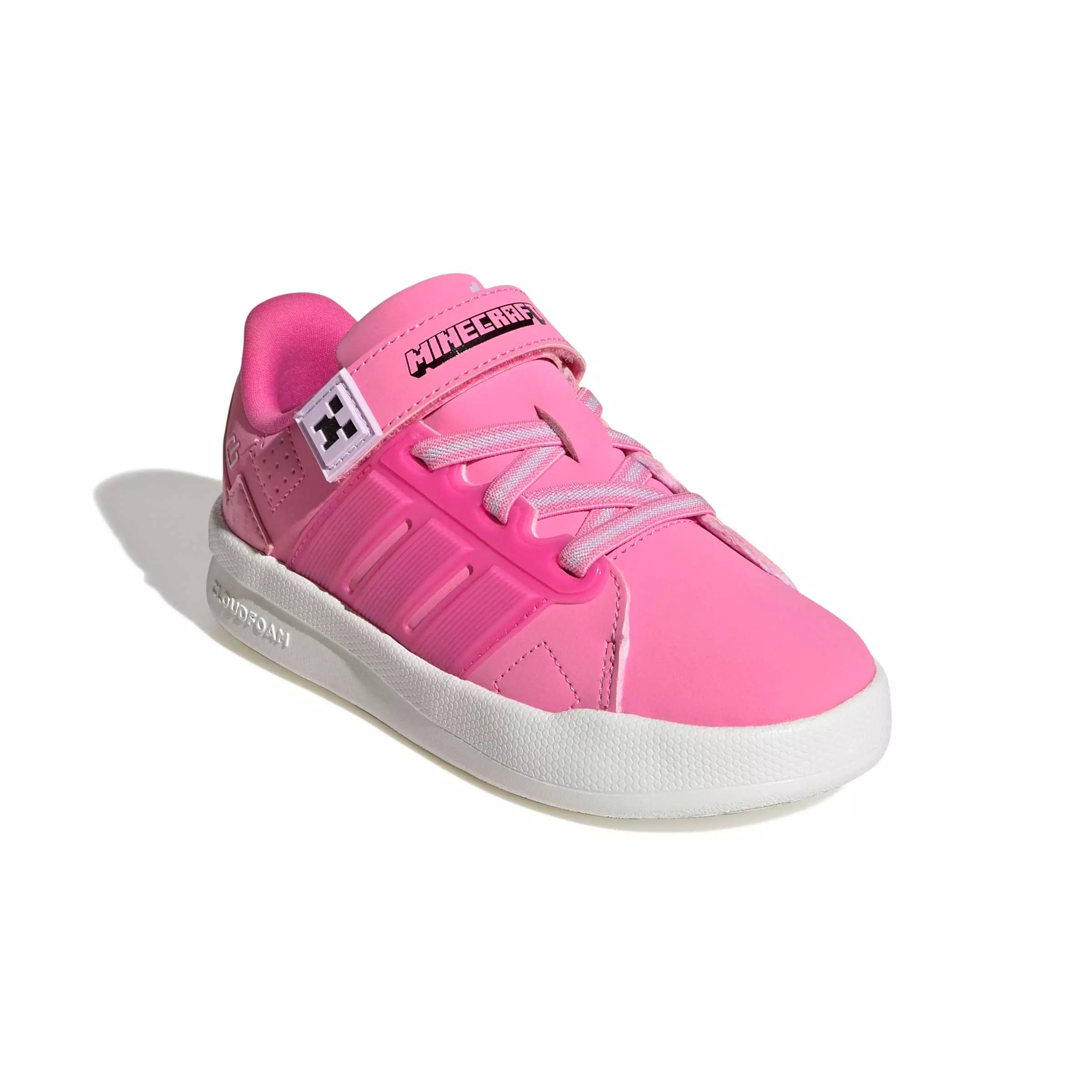 adidas Minecraft Lightorama Court "Bliss Pink/Pulse Magenta/Ice Lavender" Preschool Girls' Shoe - PINK/MAGENTA/LAVENDER