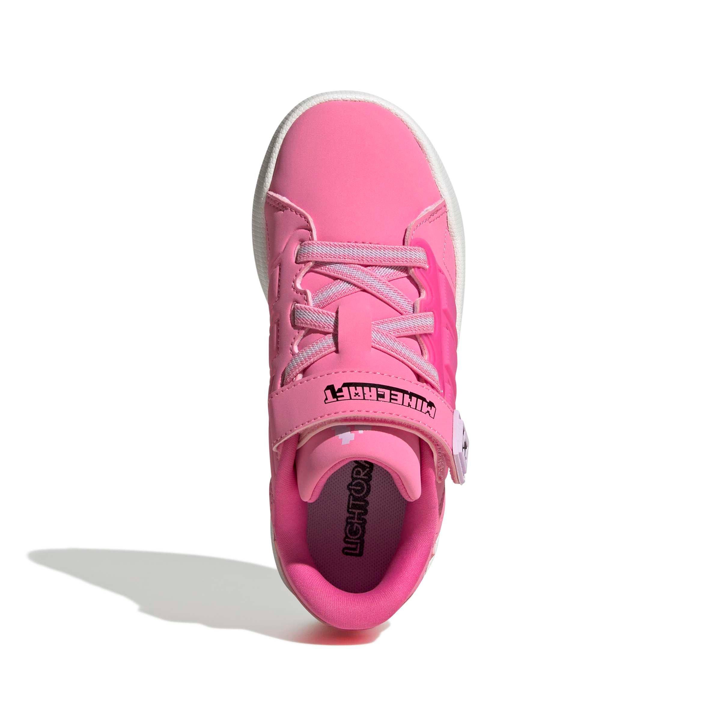 adidas Minecraft Lightorama Court "Bliss Pink/Pulse Magenta/Ice Lavender" Preschool Girls' Shoe - PINK/MAGENTA/LAVENDER