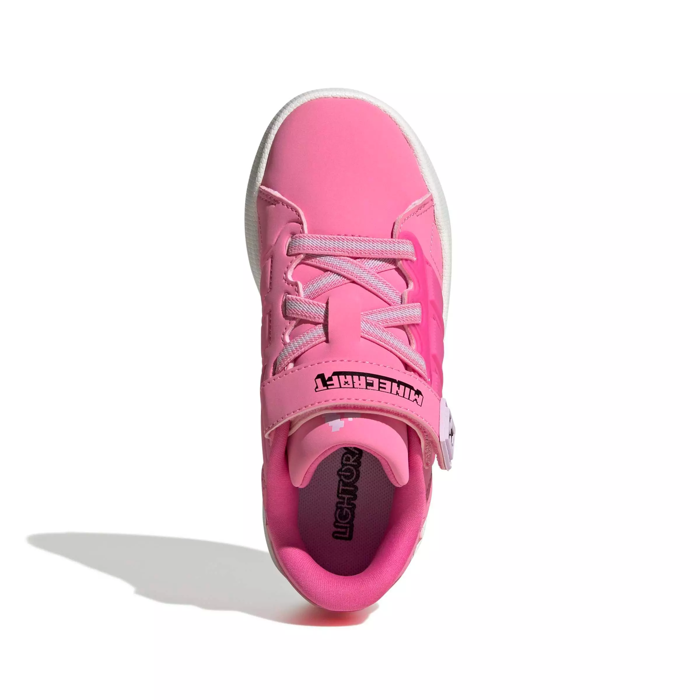 adidas Minecraft Lightorama Court "Bliss Pink/Pulse Magenta/Ice Lavender" Preschool Girls' Shoe - PINK/MAGENTA/LAVENDER