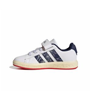 adidas Marvel Spider-Man Grand Court "Ftwr White/Dark Blue/Warm Vanilla" Preschool Boys' Shoe - WHITE/DK BLUE/VANILLA