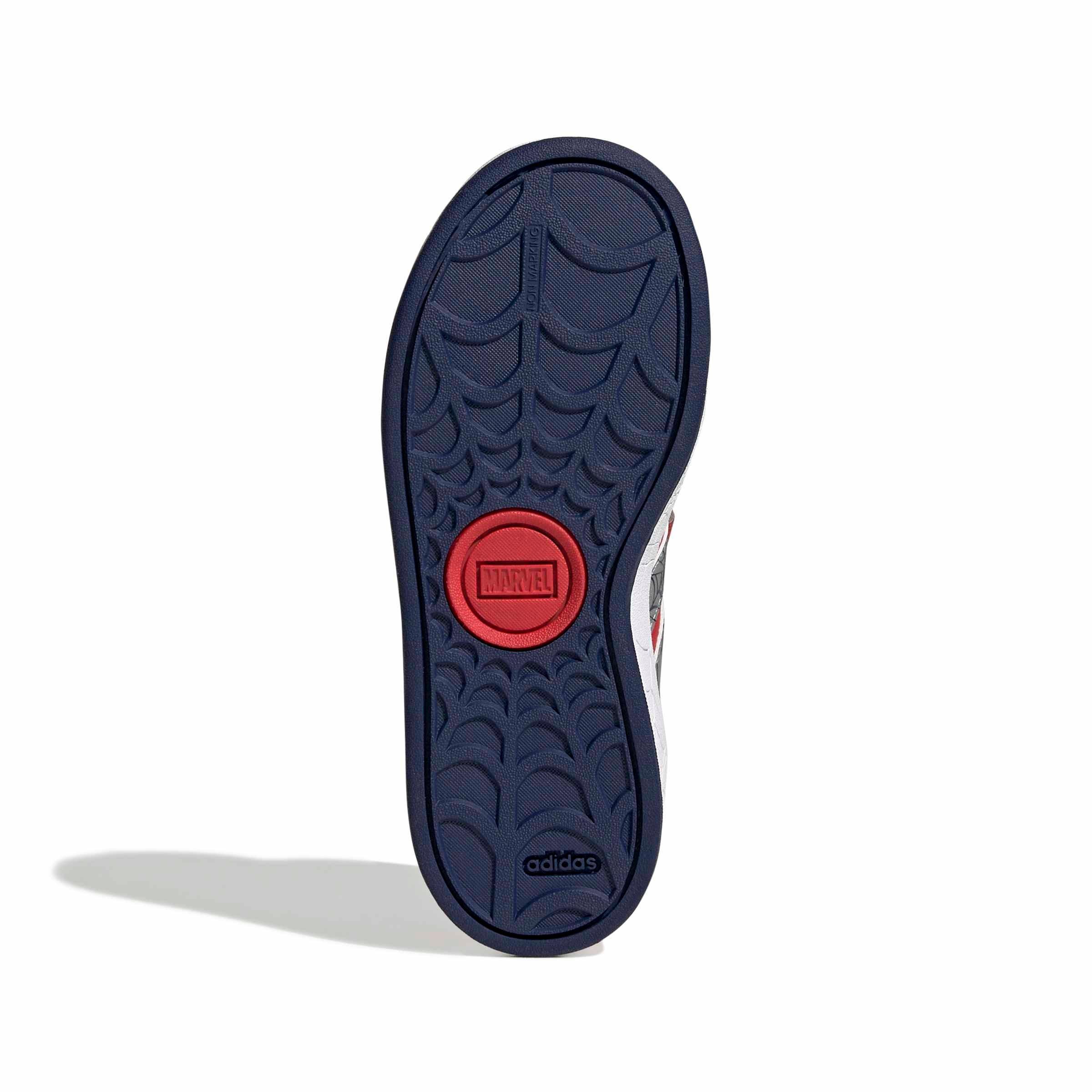 adidas Marvel Spider-Man Grand Court "Pure Ruby/Silver Met./Dark Blue" Preschool Boys' Shoe - RUBY/SILVER/DK BLUE