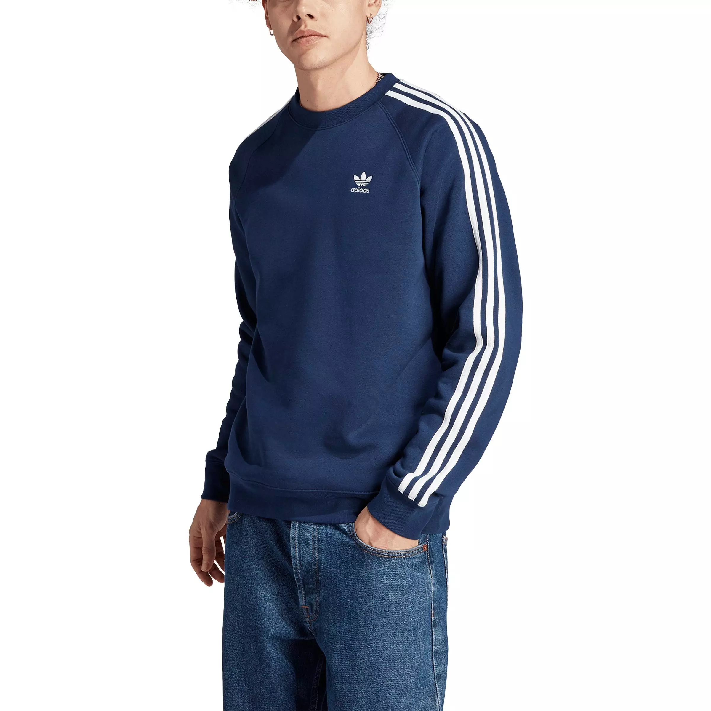 adidas Originals Men's Adicolor Classics 3-Stripes Sweatshirt-Blue - BLUE
