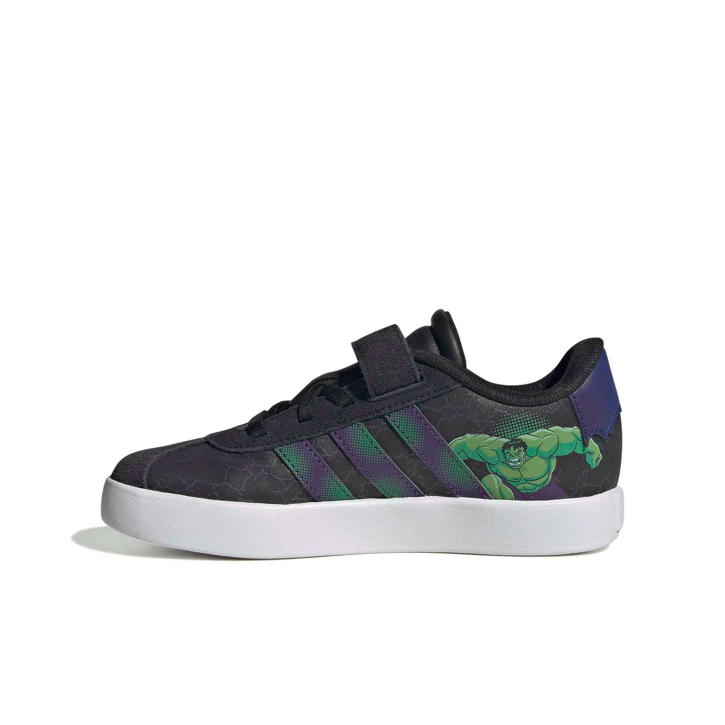 adidas Marvel Spider-Man VL Court 3.0 "Core Black/Team Royal Blue/Violet" Preschool Boys' Shoe - BLACK/ROYAL/VIOLET