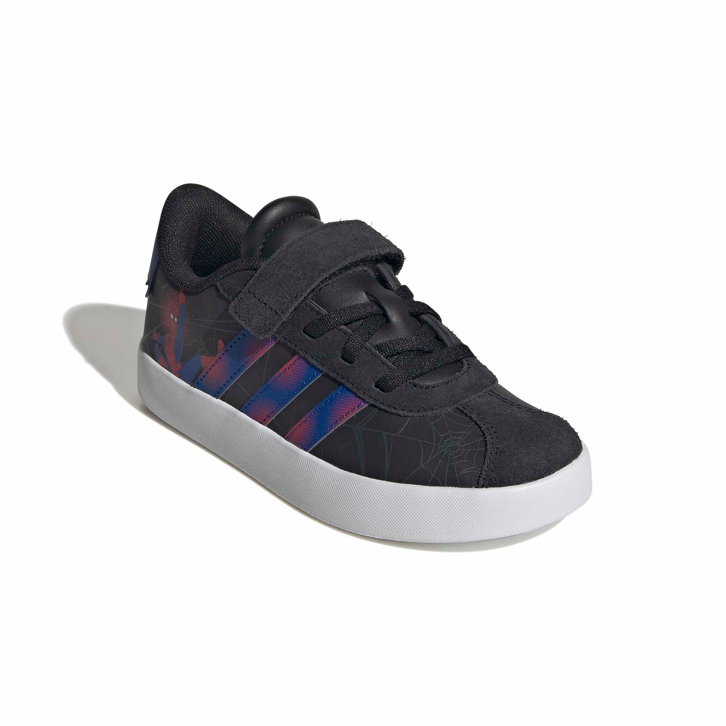 adidas Marvel Spider-Man VL Court 3.0 "Core Black/Team Royal Blue/Violet" Preschool Boys' Shoe - BLACK/ROYAL/VIOLET