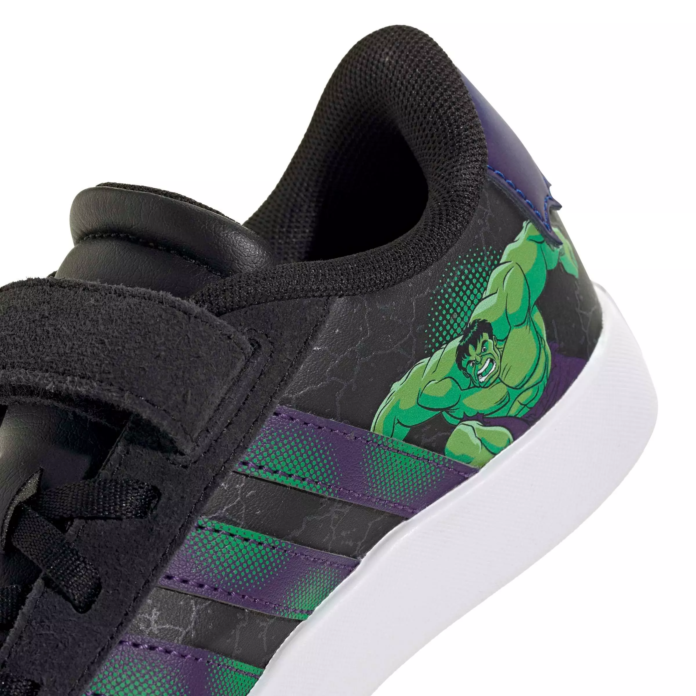 adidas Marvel Spider-Man VL Court 3.0 "Core Black/Team Royal Blue/Violet" Preschool Boys' Shoe - BLACK/ROYAL/VIOLET