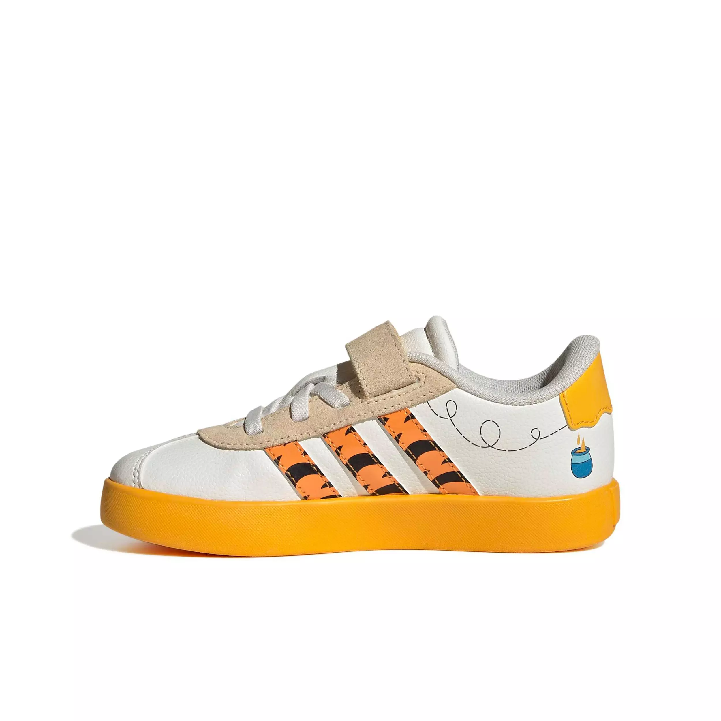 adidas Disney VL Court 3.0 "Off White/Crew Yellow/Core Black" Preschool Boys' Shoe - OFF WHITE/YELLOW/BLACK