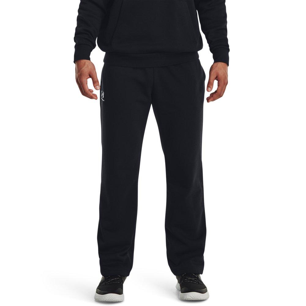 Under Armour Men's Essential Fleece Pants - BLACK/WHITE Thumbnail View 1