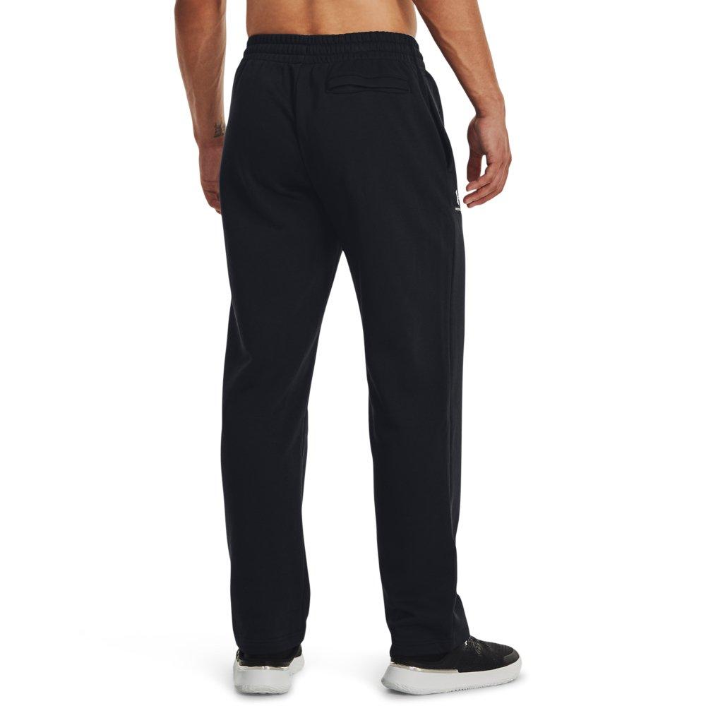 Under Armour Men's Essential Fleece Pants - BLACK/WHITE Thumbnail View 2
