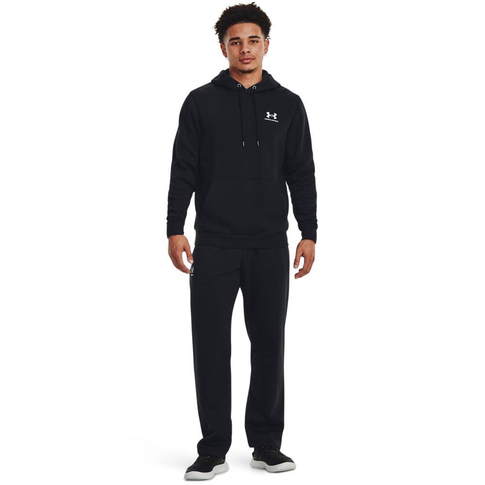 Under Armour Men's Essential Fleece Pants - BLACK/WHITE Thumbnail View 4