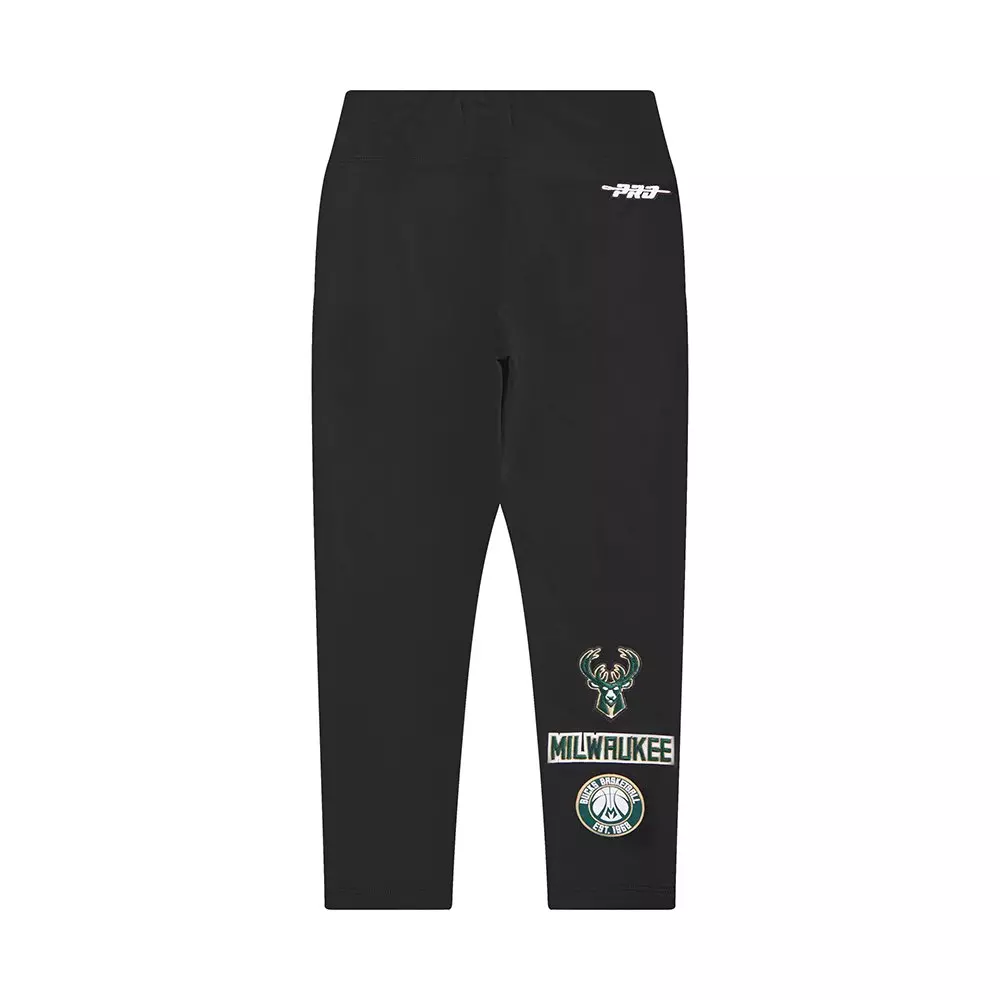Pro Standard Little Girls' NBA Milwaukee Bucks Retro Classic Leggings -Black - BLACK