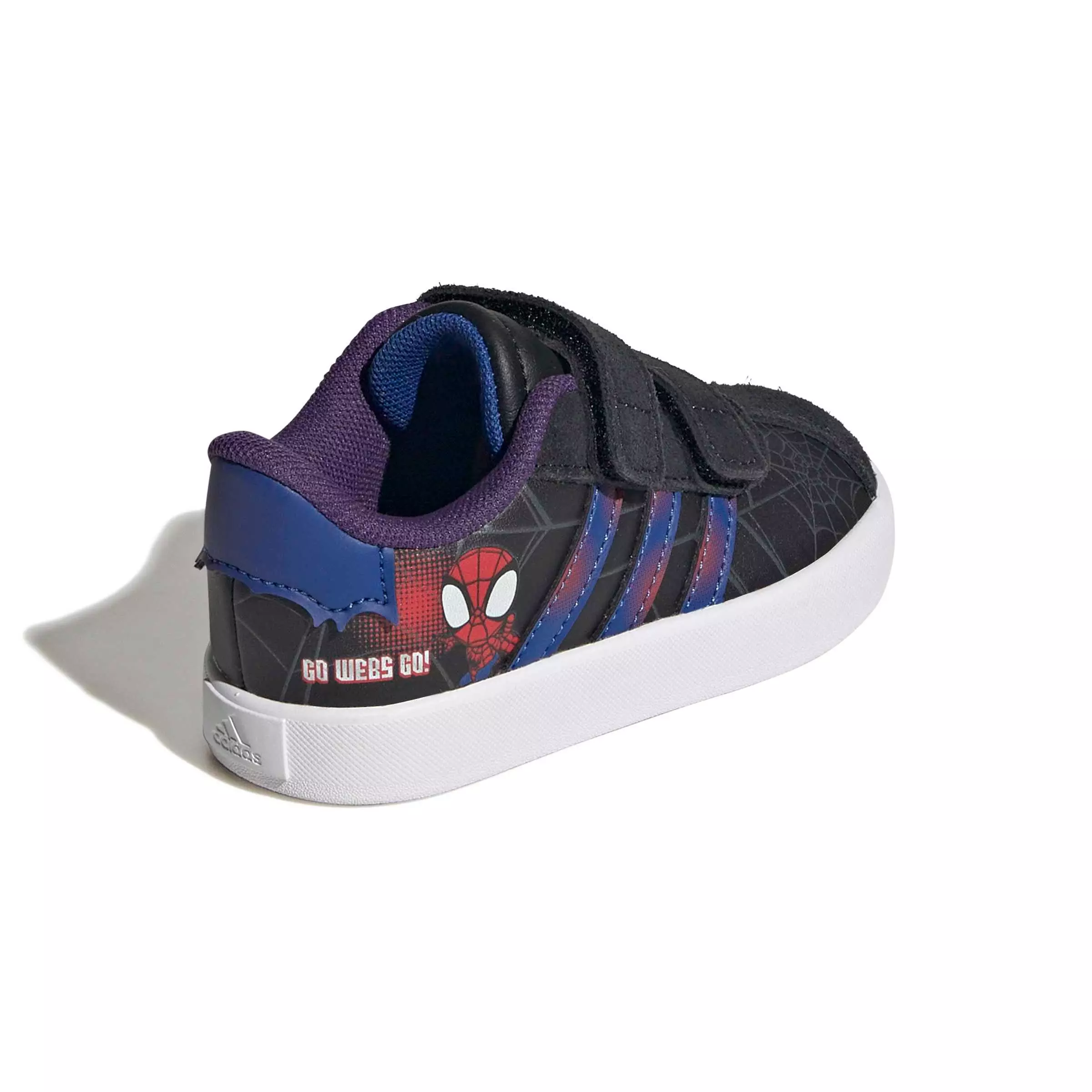 adidas Marvel Spider-Man VL Court 3.0 "Core Black/Team Royal Blue/Violet" Infant Boys' Shoe - BLACK/ROYAL/VIOLET