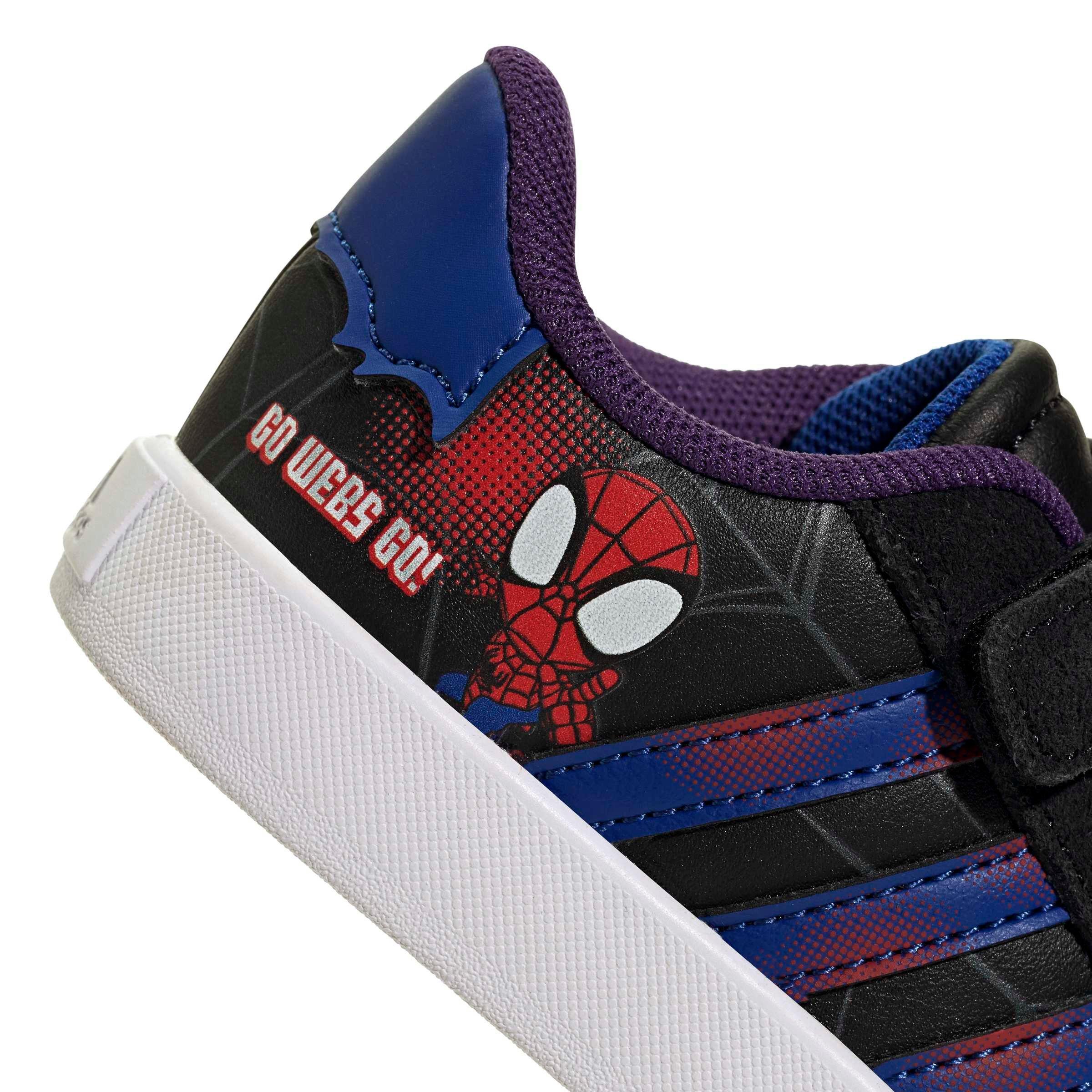 adidas Marvel Spider-Man VL Court 3.0 "Core Black/Team Royal Blue/Violet" Infant Boys' Shoe - BLACK/ROYAL/VIOLET