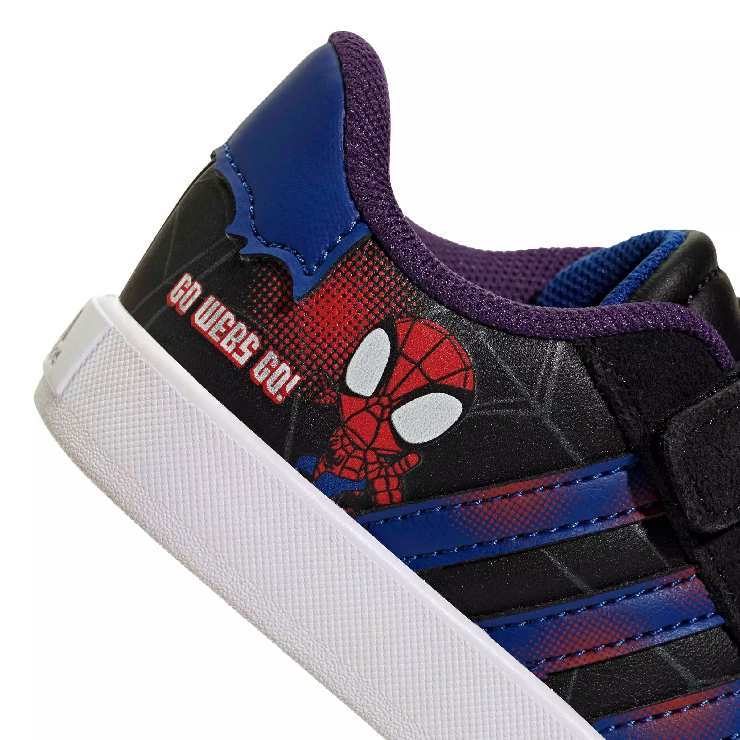 adidas Marvel Spider-Man VL Court 3.0 "Core Black/Team Royal Blue/Violet" Infant Boys' Shoe - BLACK/ROYAL/VIOLET