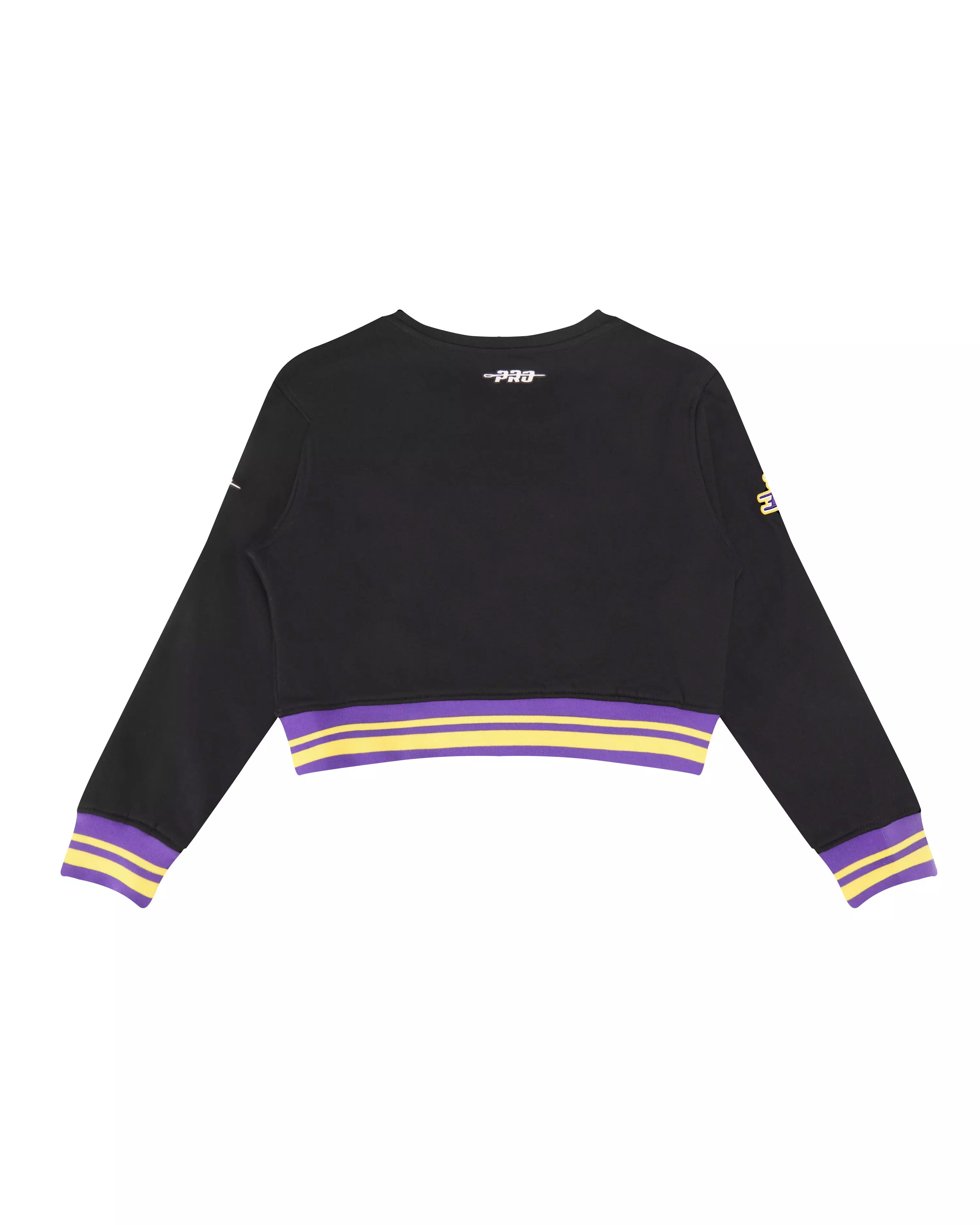 Pro Standard Little Girls' NBA Los Angeles Lakers Retro Classic Rib Fleece Crewneck - Black/Purple - BLACK/PURPLE