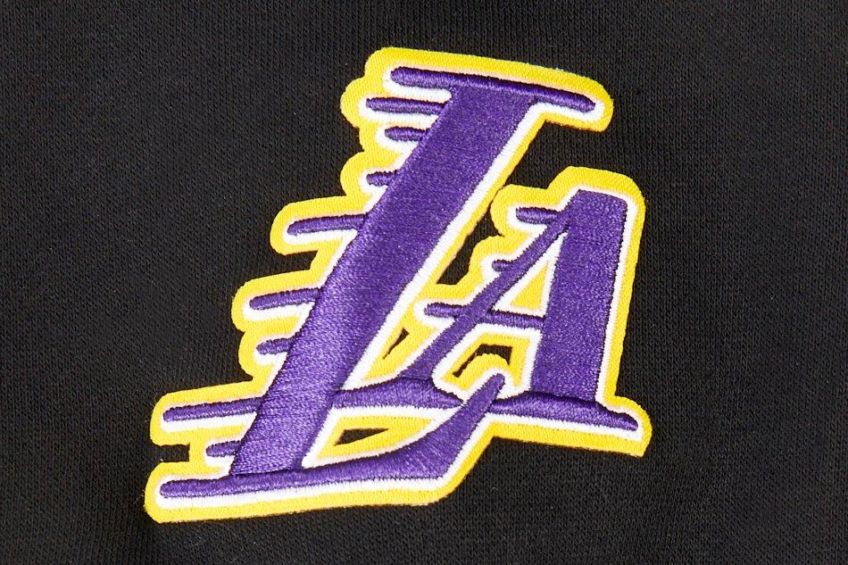 Pro Standard Little Girls' NBA Los Angeles Lakers Retro Classic Rib Fleece Crewneck -Black/Purple - BLACK/PURPLE Thumbnail View 4