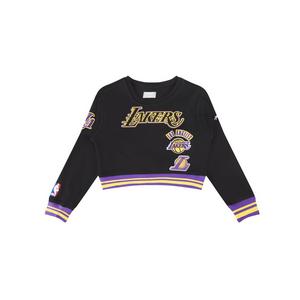 Pro Standard Little Girls' NBA Los Angeles Lakers Retro Classic Rib Fleece Crewneck -Black/Purple