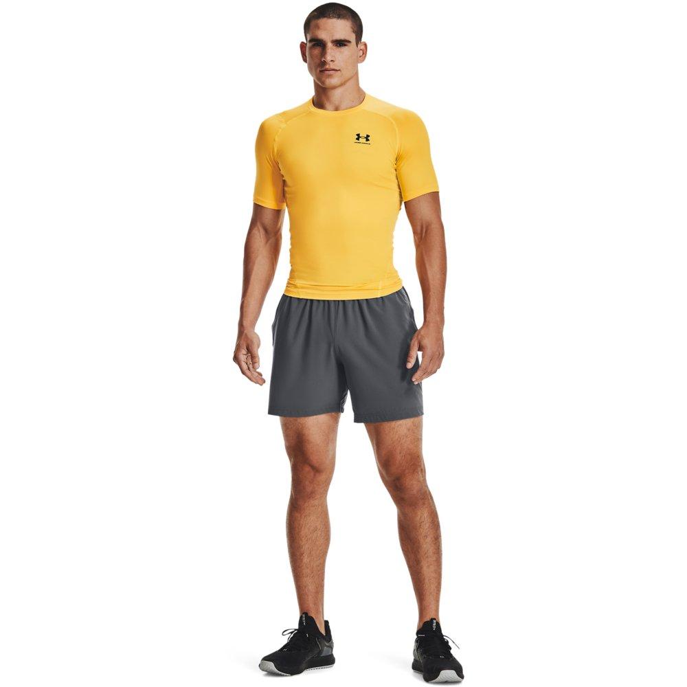 Under Armour Men's HeatGear Short Sleeve Compression Shirt - YELLOW Thumbnail View 4