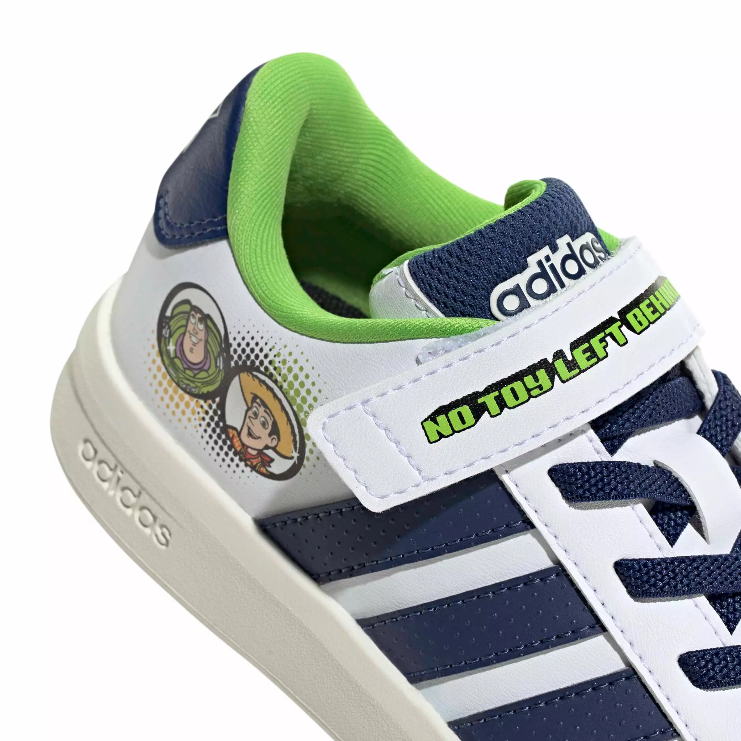 adidas Pixar Toy Story Grand Court "Ftwr White/Dark Blue/Off White" Preschool Boys' Shoe - WHITE/DK BLUE/OFF WHITE