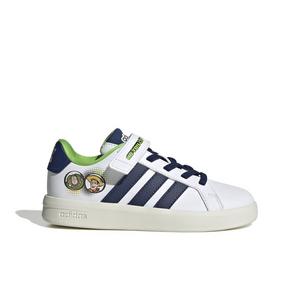 adidas Pixar Toy Story Grand Court "Ftwr White/Dark Blue/Off White" Preschool Boys' Shoe - WHITE/DK BLUE/OFF WHITE