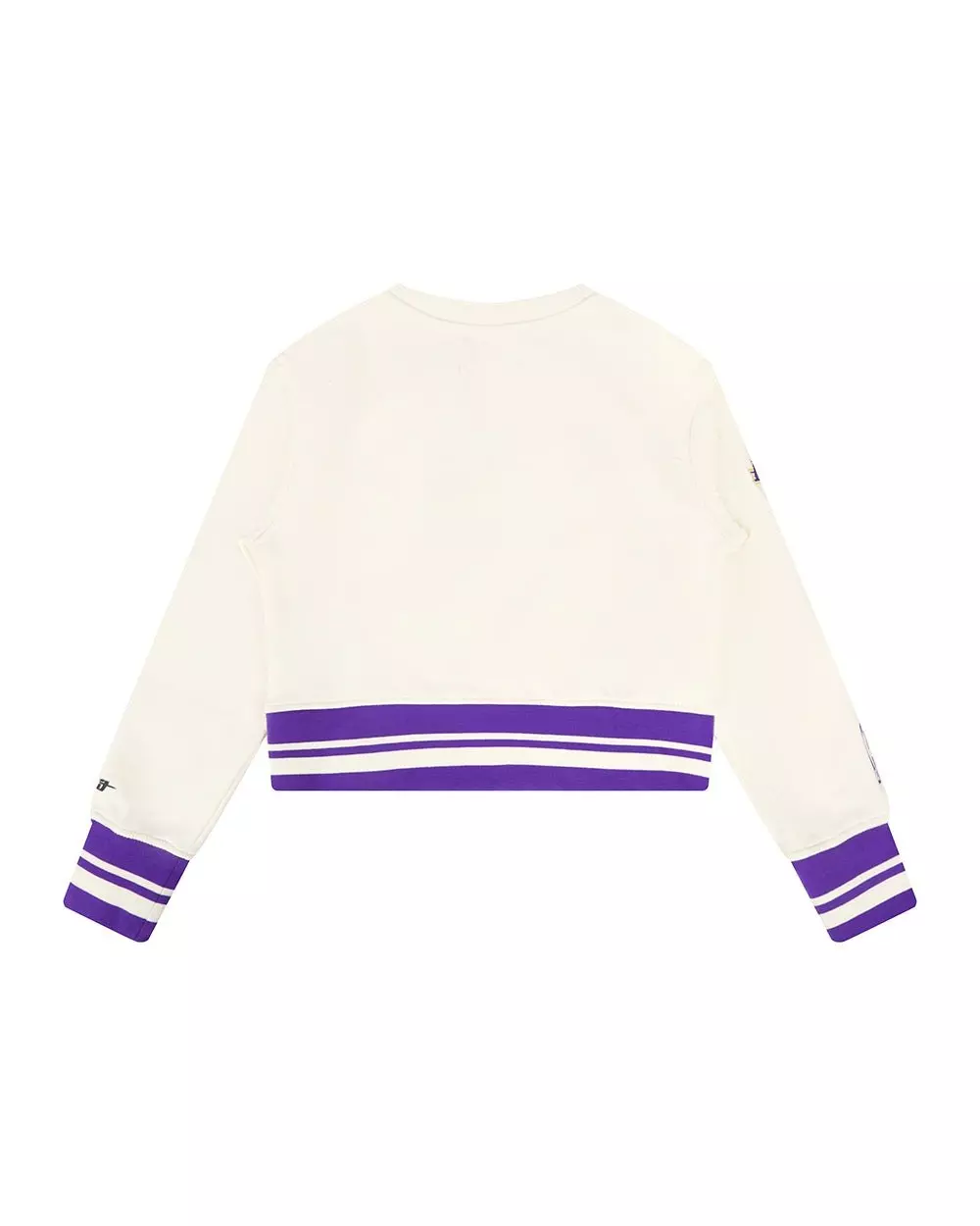 Pro Standard Little Girls' NBA Los Angeles Lakers Retro Classic Rib Fleece Crewneck - White/Purple - WHITE/PURPLE