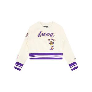 Pro Standard Little Girls' NBA Los Angeles Lakers Retro Classic Rib Fleece Crewneck -White/Purple