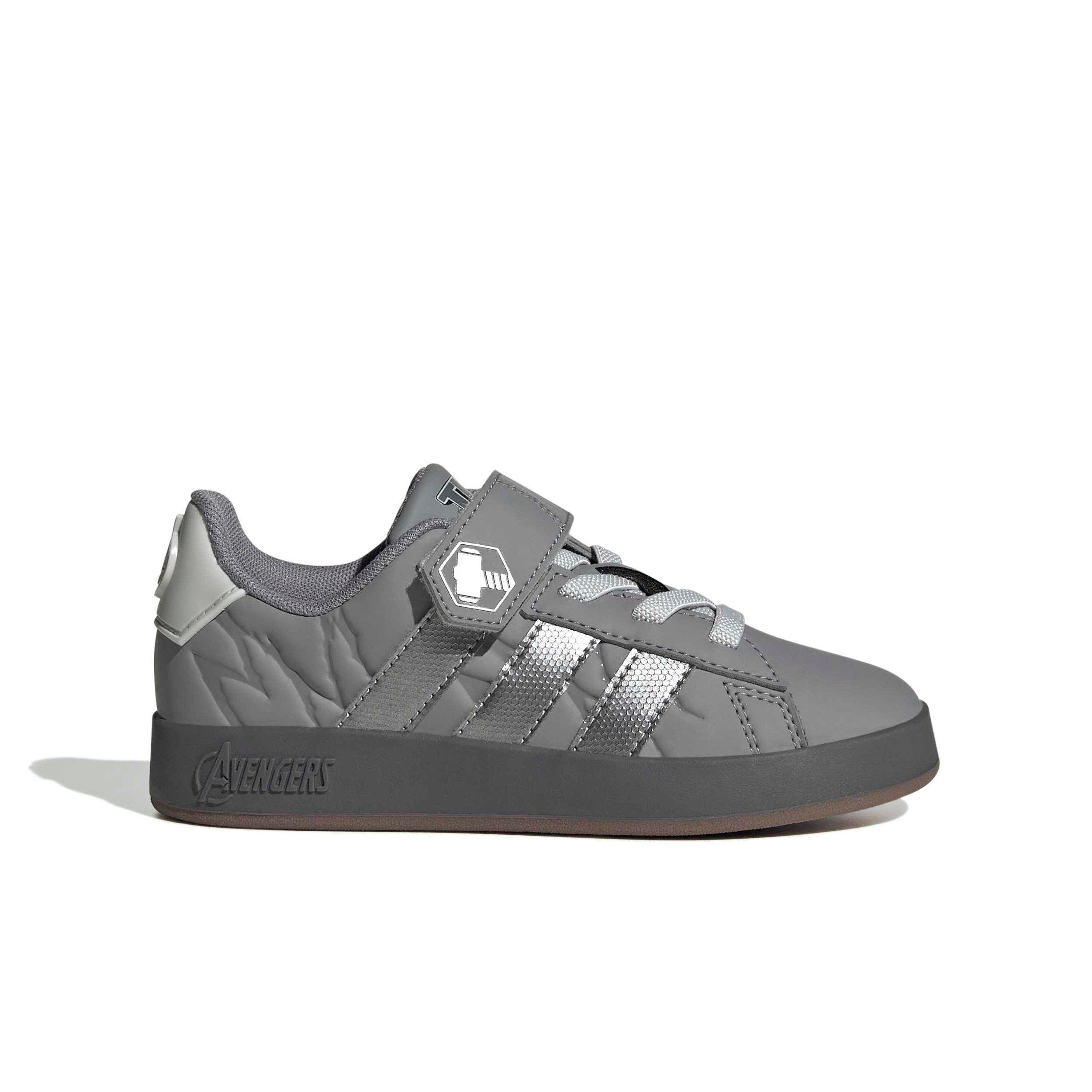 adidas Marvel Avengers Grand Court "Grey Three/Silver Metallic/Grey One" Preschool Boys' Shoe - GREY/SILVER/GREY