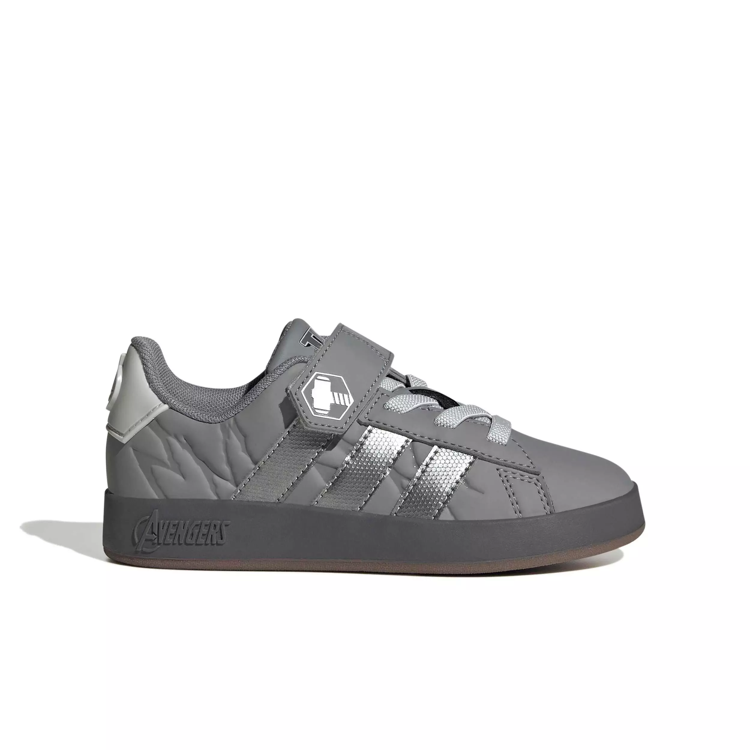 adidas Marvel Avengers Grand Court "Grey Three/Silver Metallic/Grey One" Preschool Boys' Shoe - GREY/SILVER/GREY
