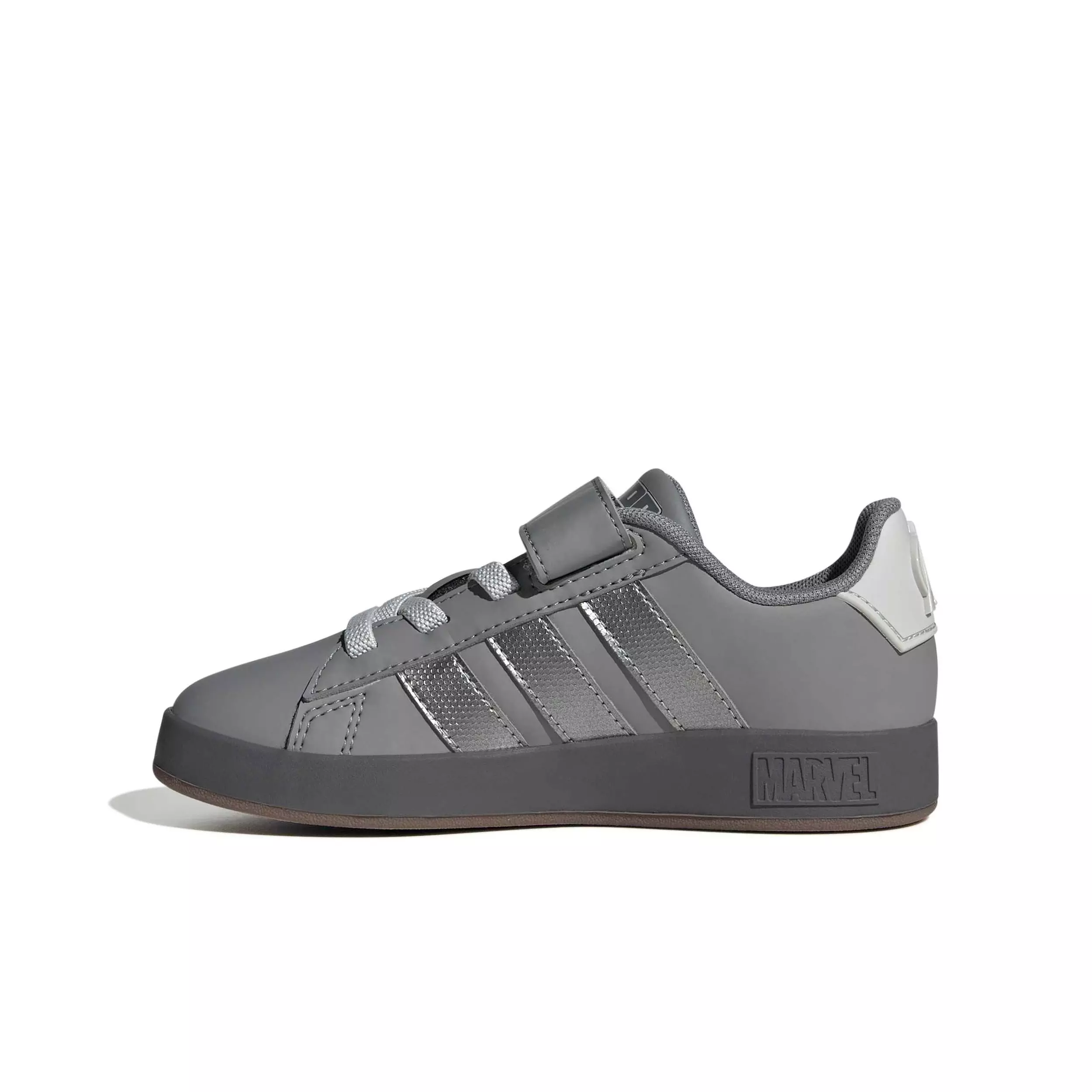 adidas Marvel Avengers Grand Court "Grey Three/Silver Metallic/Grey One" Preschool Boys' Shoe - GREY/SILVER/GREY