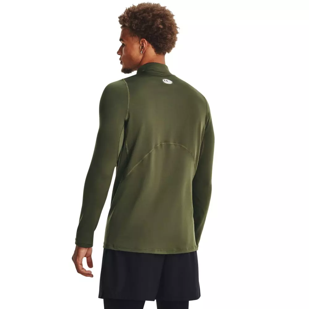 Under Armour Men's ColdGear Fitted Mock Neck Shirt - Green/Black - GREEN/BLACK