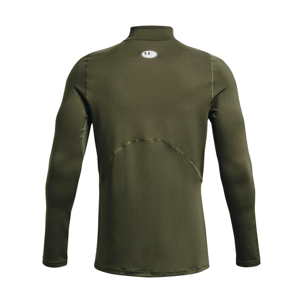 Under Armour Men's ColdGear Fitted Mock Neck Shirt - Green/Black