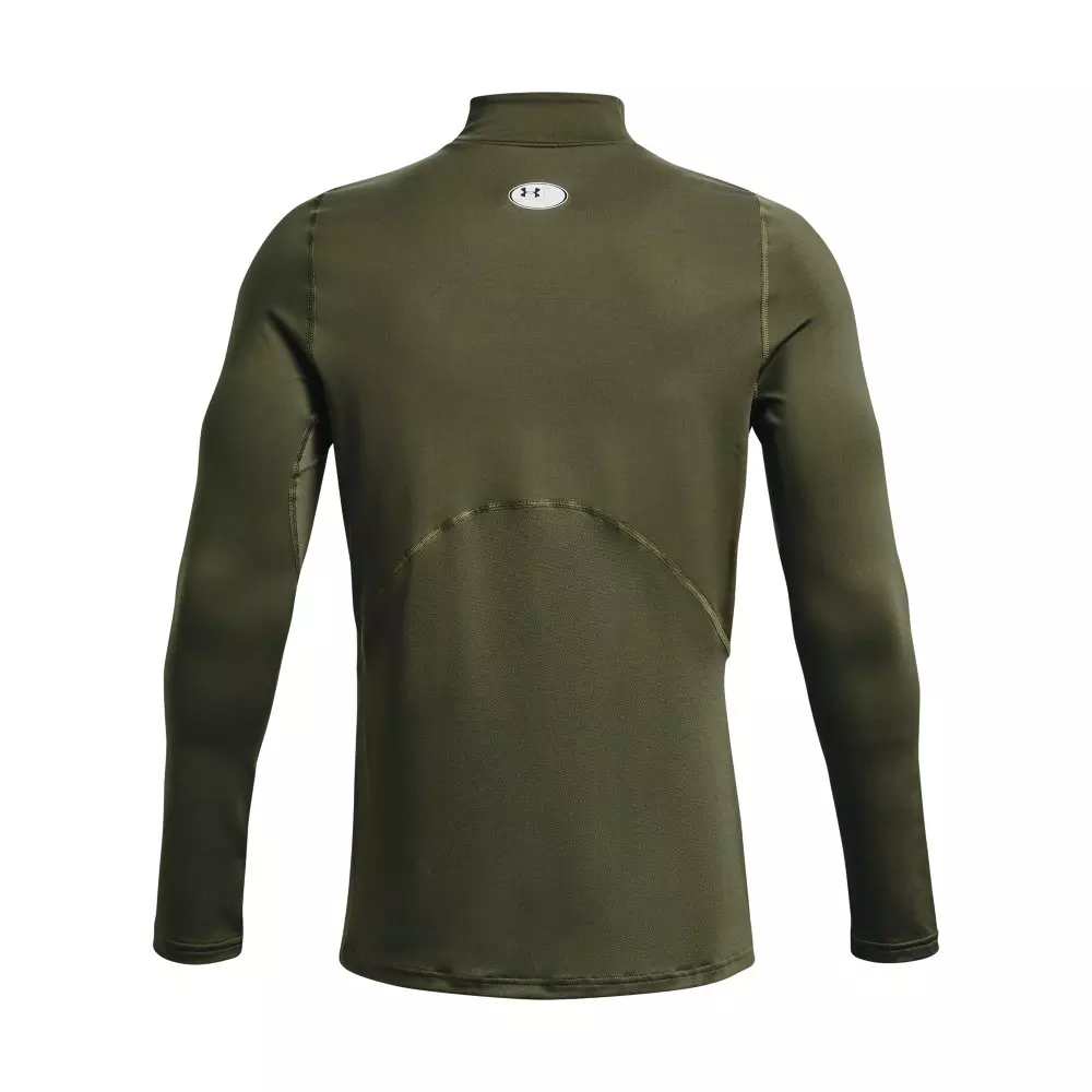 Under Armour Men's ColdGear Fitted Mock Neck Shirt - Green/Black - GREEN/BLACK