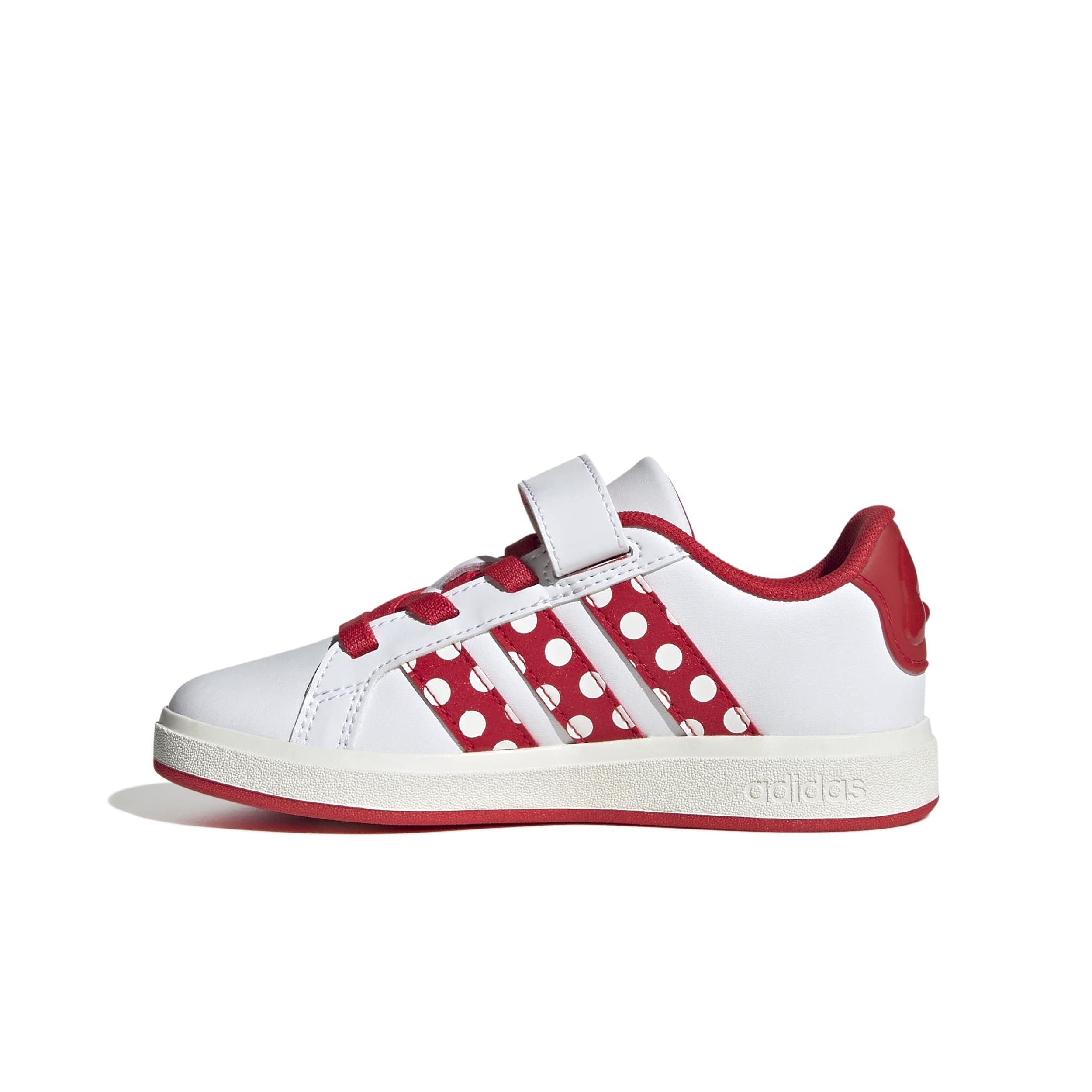 adidas Disney Minnie Mouse Grand Court "Ftwr White/Pure Ruby/Off White" Preschool Girls' Shoe - WHITE/RUBY/OFF WHITE