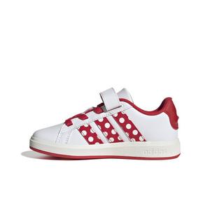 adidas Disney Minnie Mouse Grand Court "Ftwr White/Pure Ruby/Off White" Preschool Girls' Shoe - WHITE/RUBY/OFF WHITE