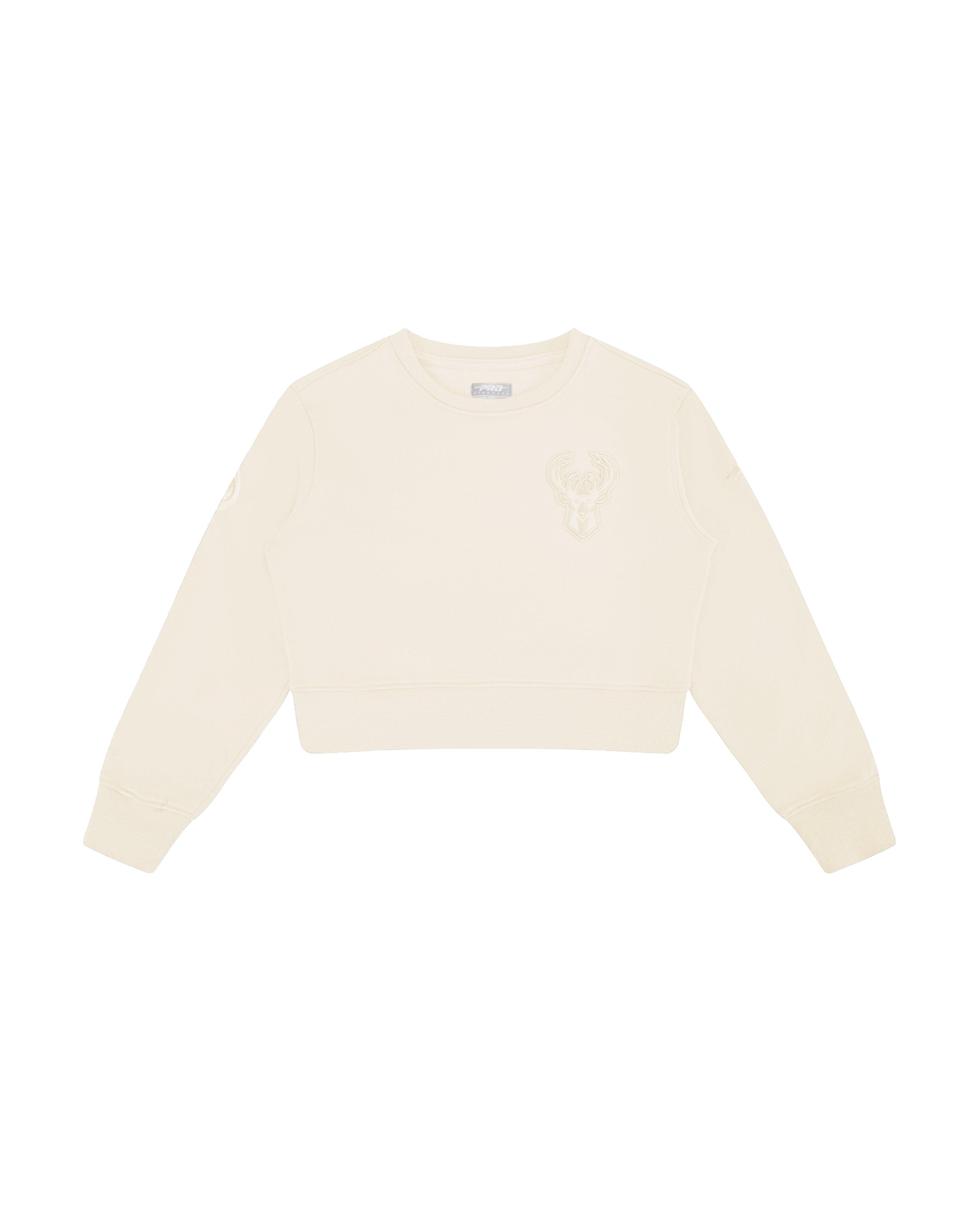 Pro Standard Little Girls' NBA Milwaukee Bucks Neutral Fleece Crewneck​ Sweatshirt -Cream - CREAM Thumbnail View 1