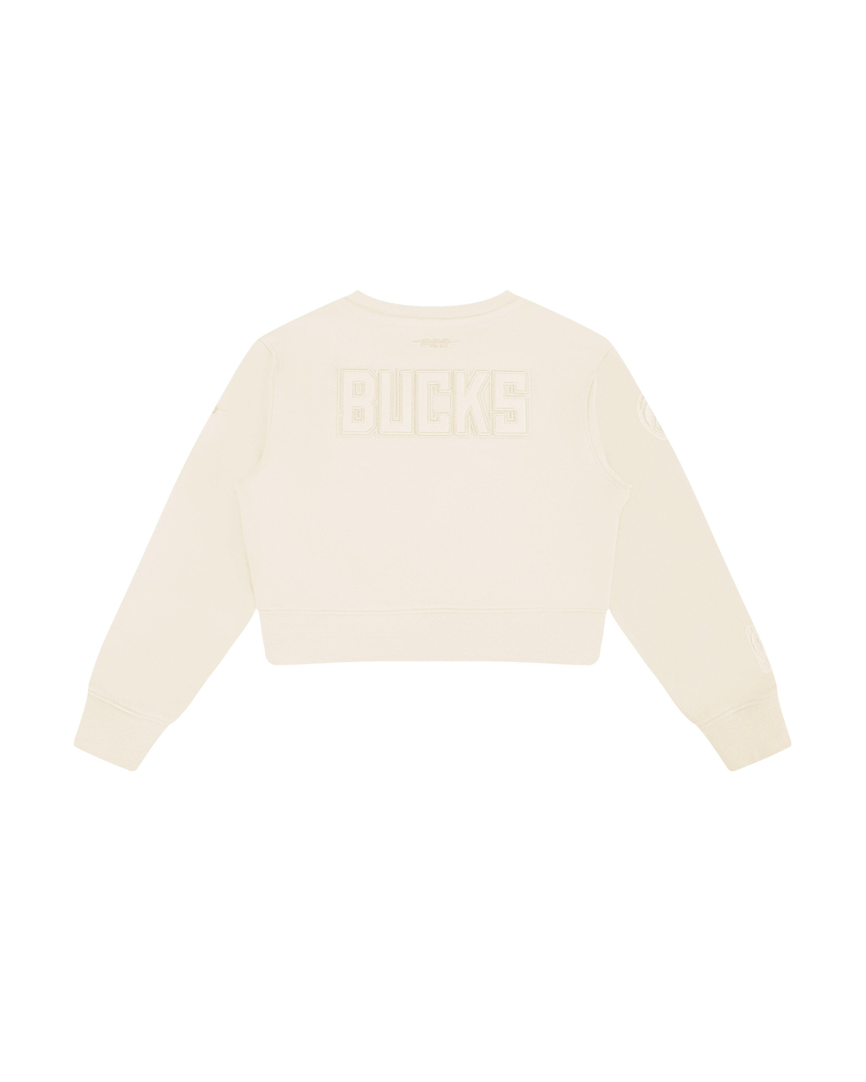 Pro Standard Little Girls' NBA Milwaukee Bucks Neutral Fleece Crewneck​ Sweatshirt - Cream - CREAM Thumbnail View 2