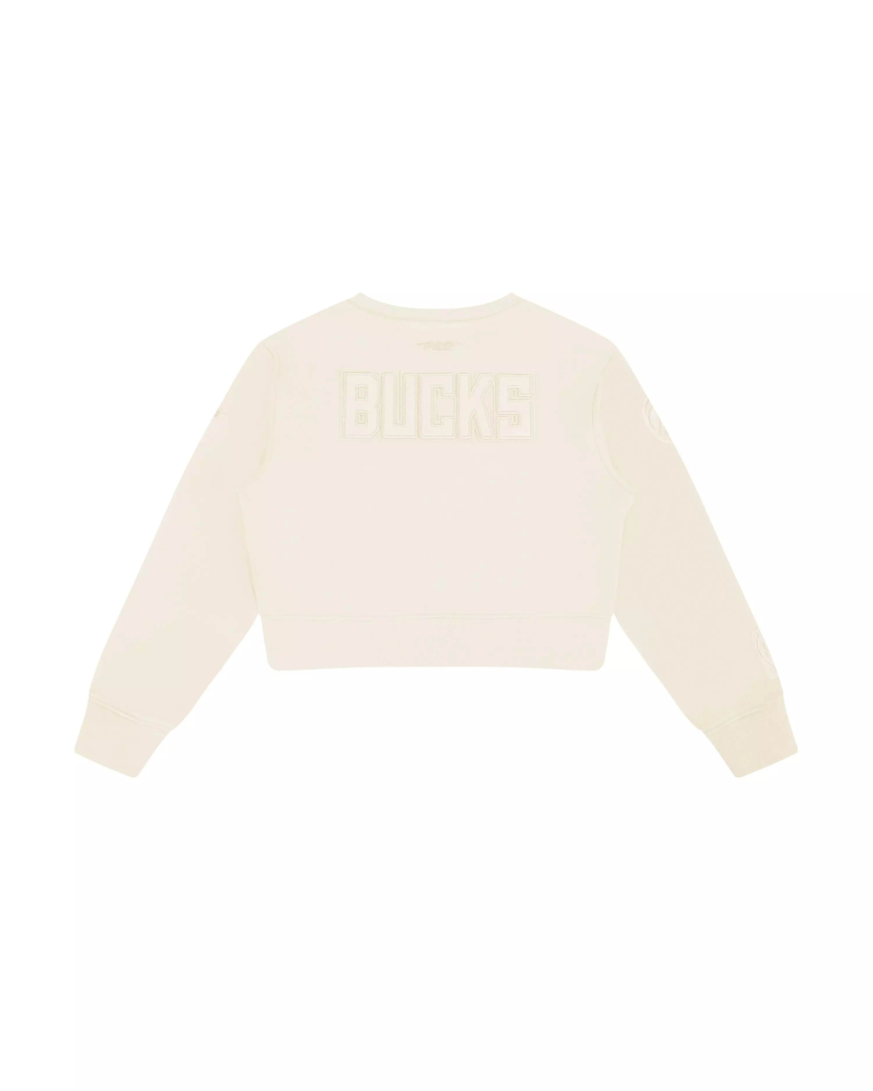Pro Standard Little Girls' NBA Milwaukee Bucks Neutral Fleece Crewneck​ Sweatshirt -Cream - CREAM