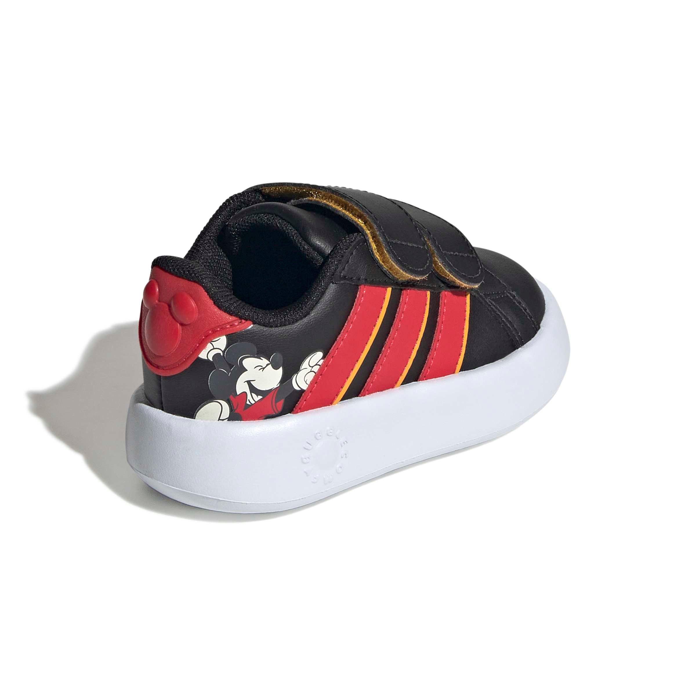 adidas Disney Mickey Mouse Grand Court "Core Black/Pure Ruby/Crew Yellow" Infant Boys' Shoe - BLACK/RUBY/YELLOW