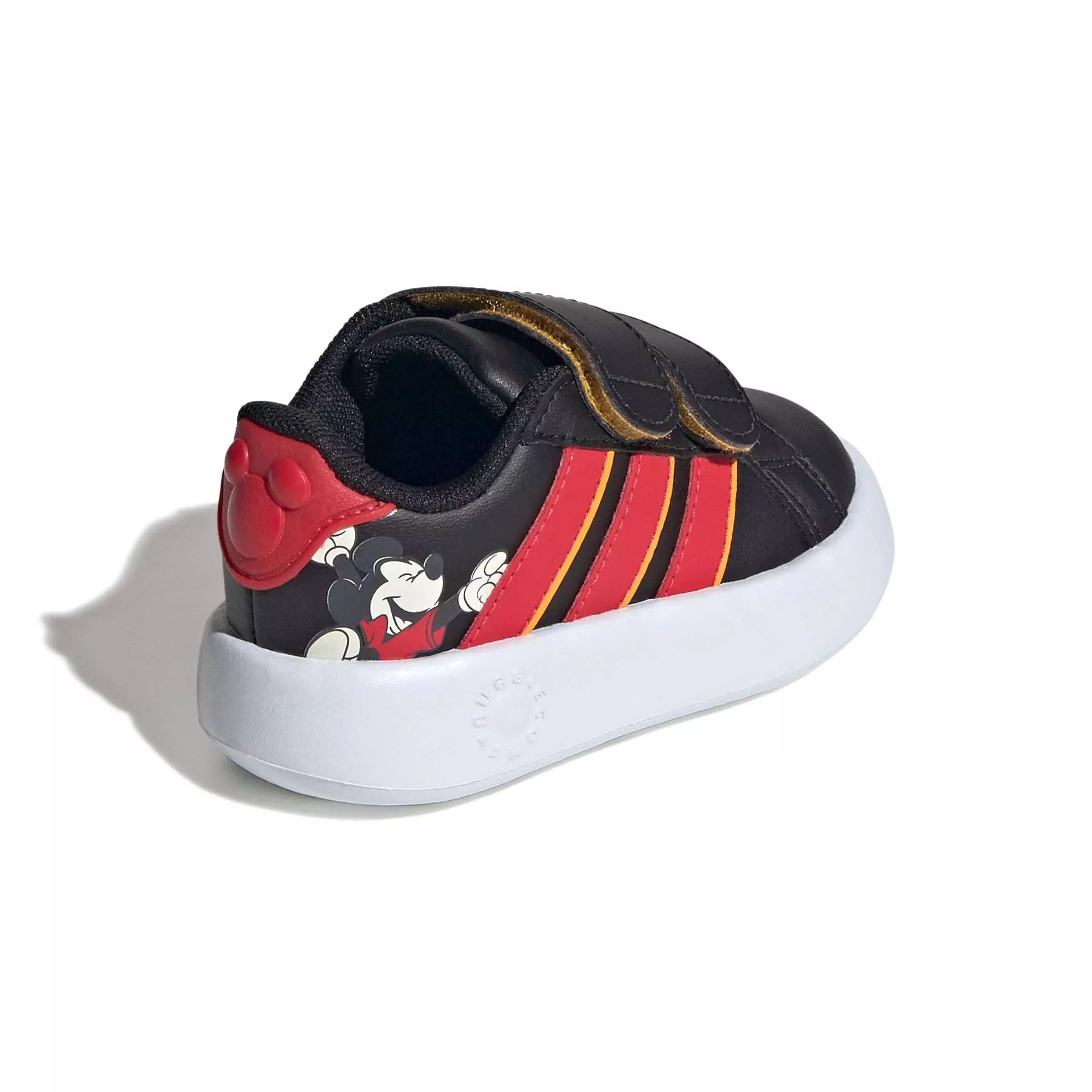 adidas Disney Mickey Mouse Grand Court "Core Black/Pure Ruby/Crew Yellow" Infant Boys' Shoe - BLACK/RUBY/YELLOW