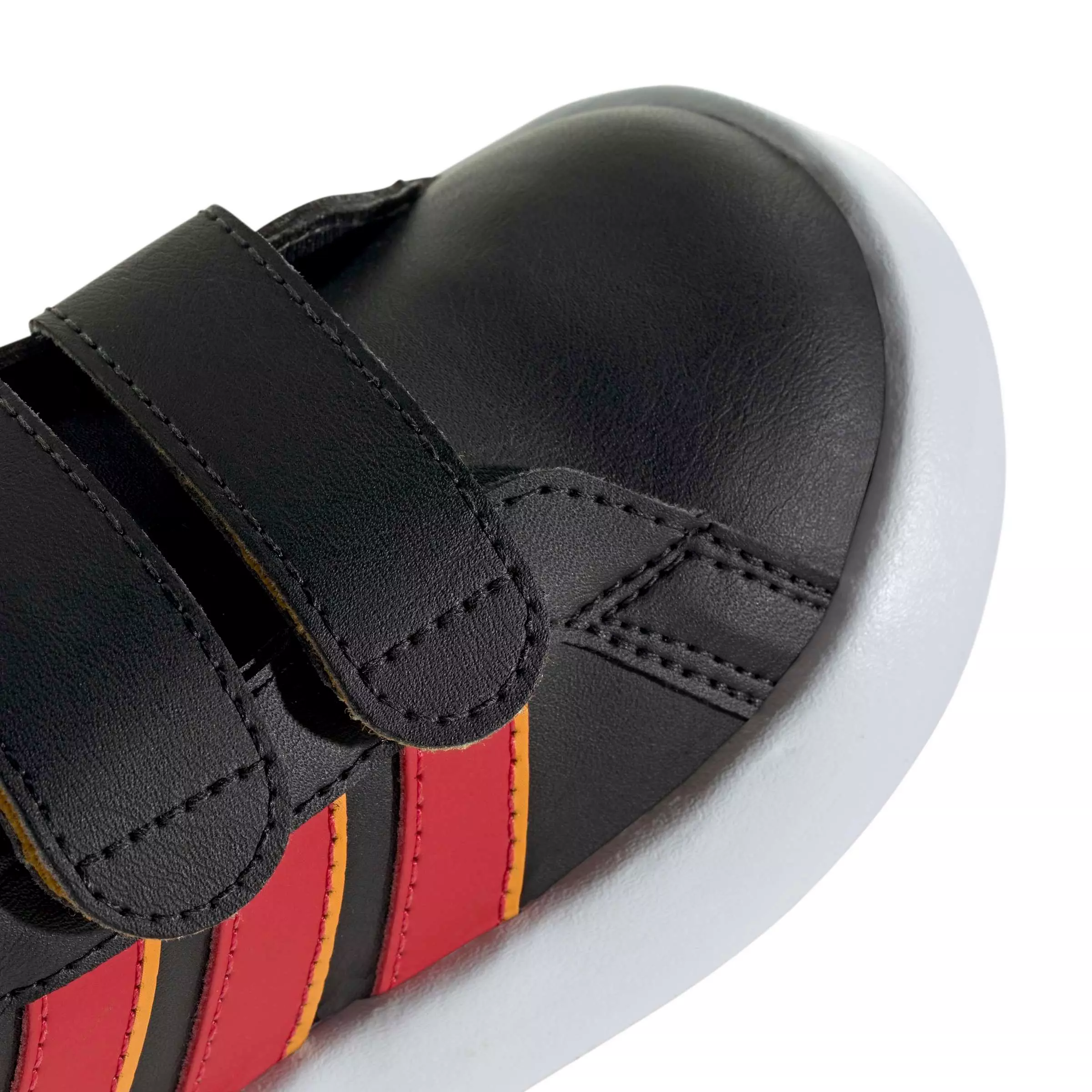 adidas Disney Mickey Mouse Grand Court "Core Black/Pure Ruby/Crew Yellow" Infant Boys' Shoe - BLACK/RUBY/YELLOW