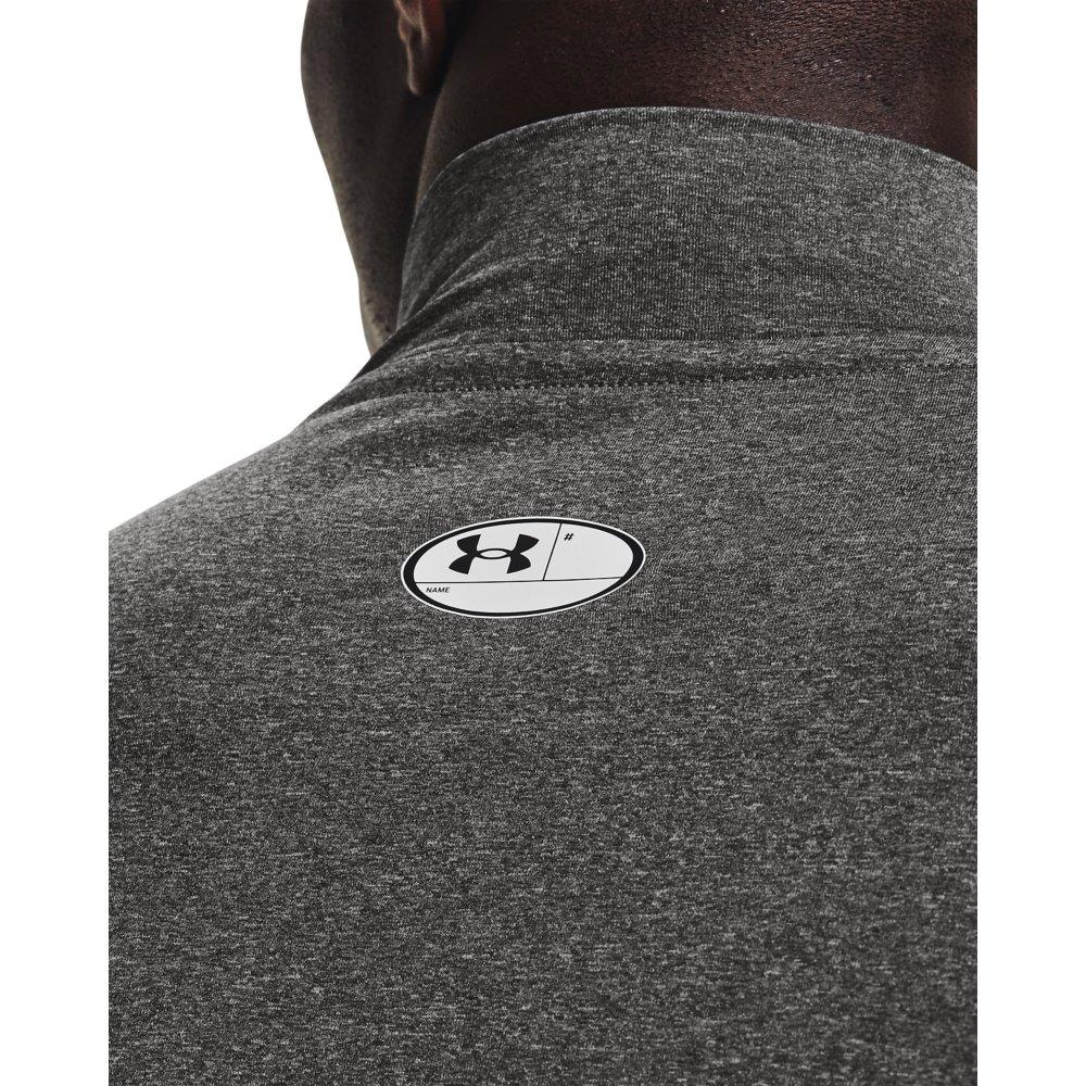 Under Armour Men's HeatGear Mock Neck Long Sleeve Compression Shirt - GREY/BLACK Thumbnail View 3