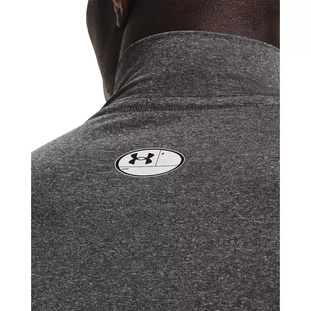 Under Armour Men's HeatGear Mock Neck Long Sleeve Compression Shirt - GREY/BLACK