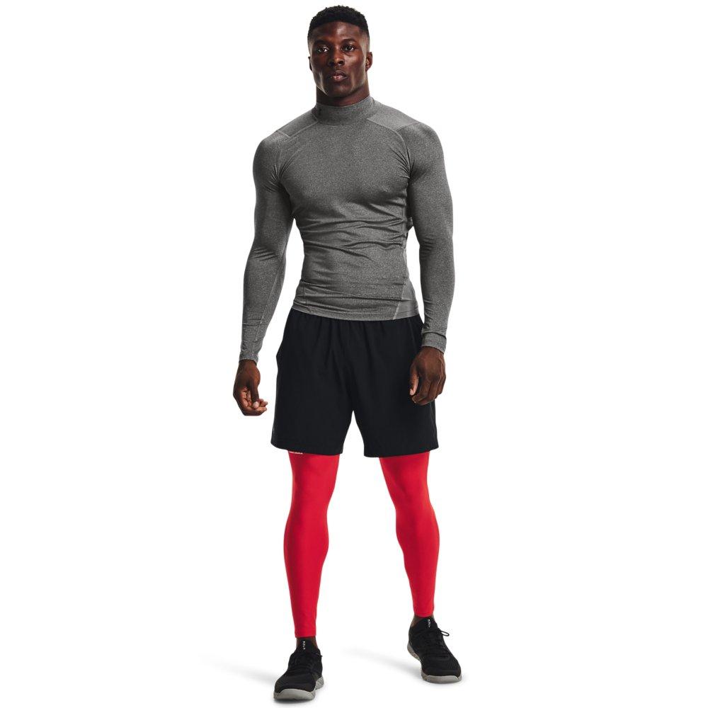 Under Armour Men's HeatGear Mock Neck Long Sleeve Compression Shirt - GREY/BLACK Thumbnail View 4