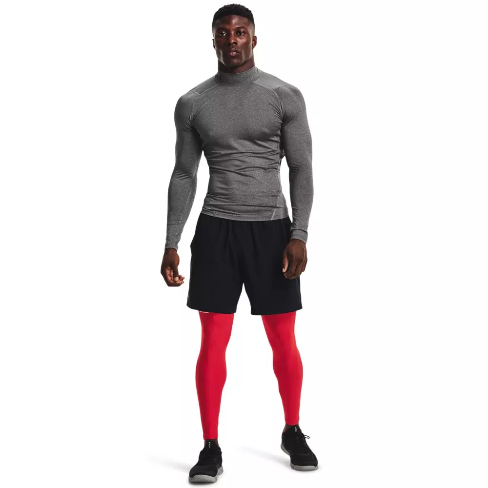 Under Armour Men's HeatGear Mock Neck Long Sleeve Compression Shirt - GREY/BLACK