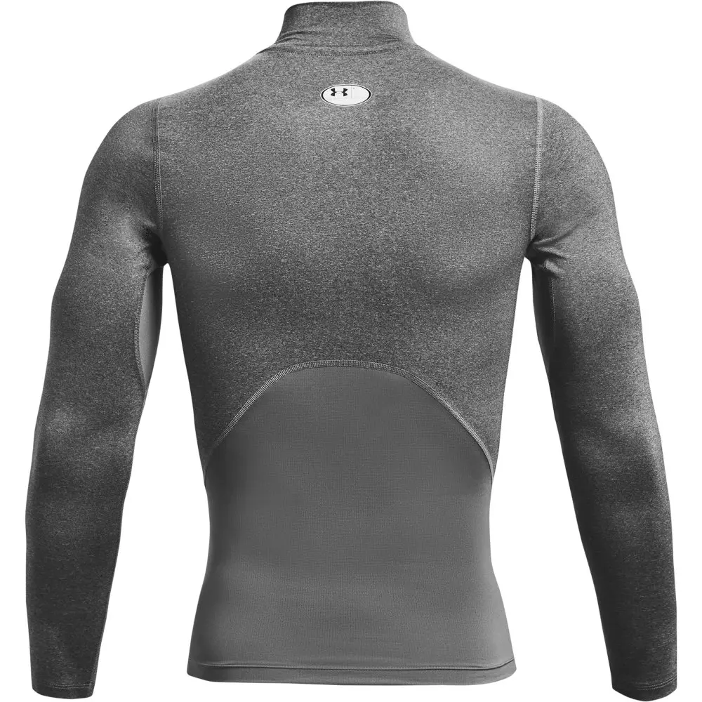 Under Armour Men's HeatGear Mock Neck Long Sleeve Compression Shirt - GREY/BLACK